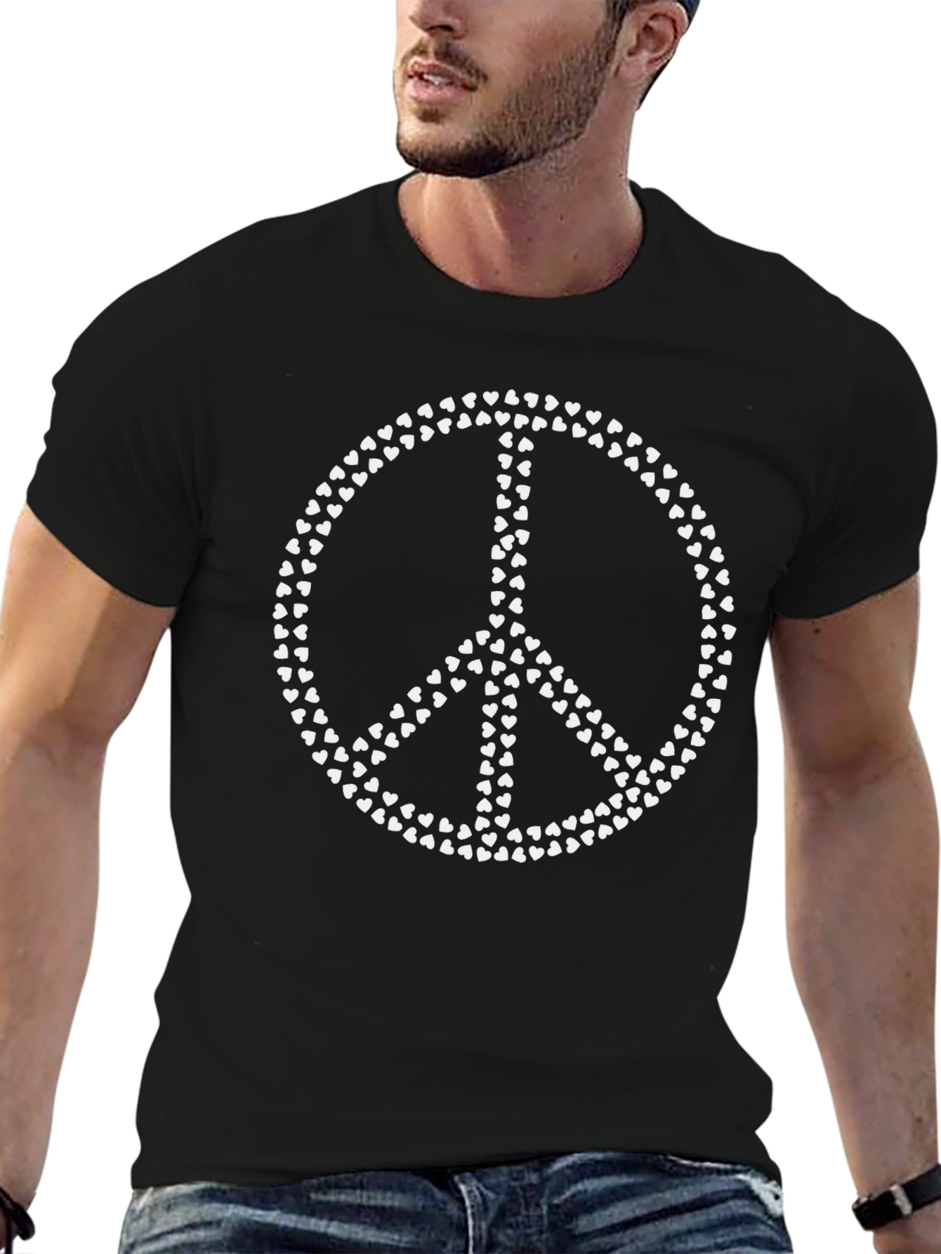Heart Peace Sign Black T-Shirt
