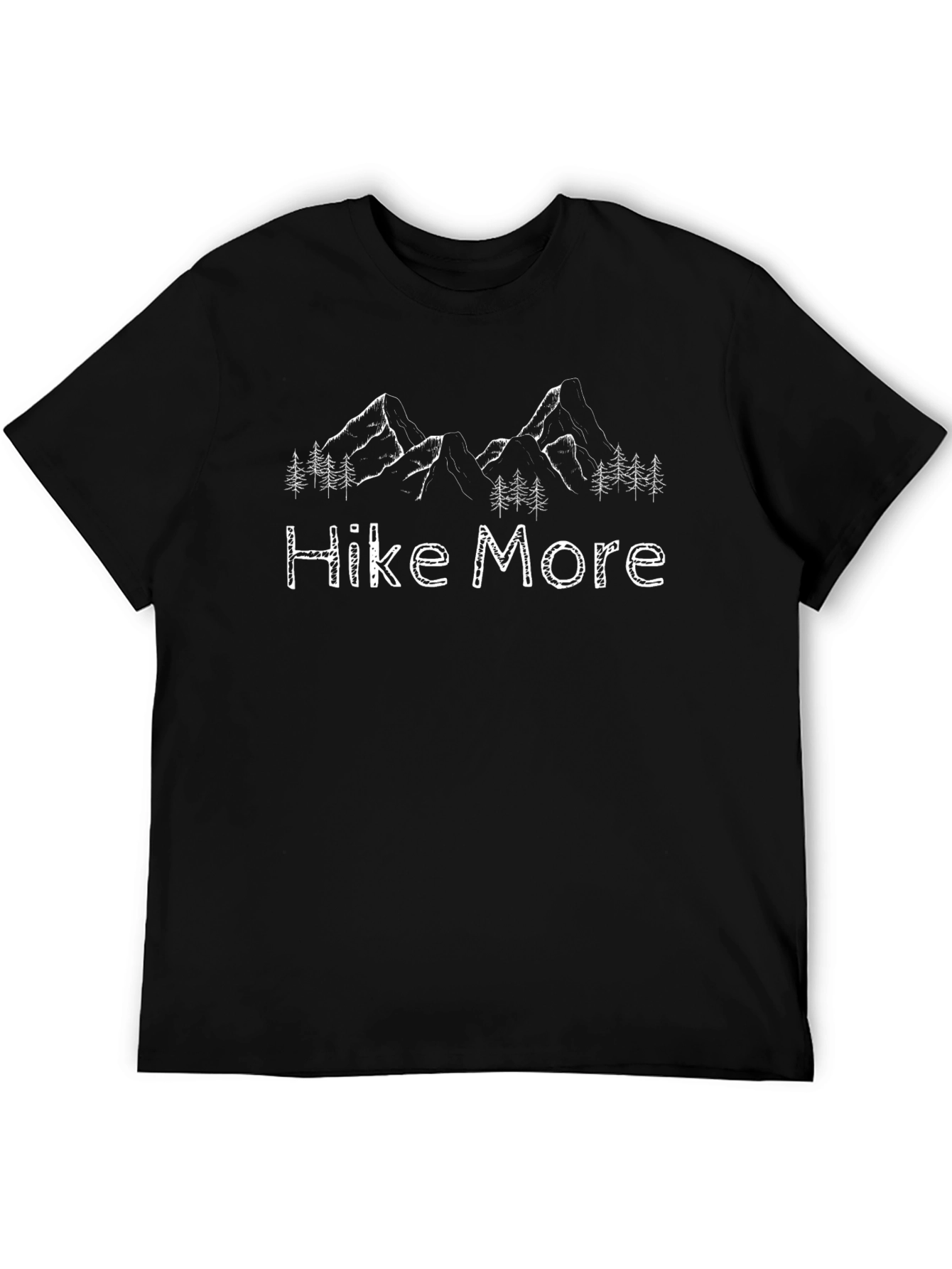 Hike More Black T-Shirt - Mountain Design