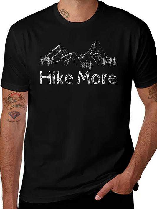 Hike More Black T-Shirt - Mountain Design