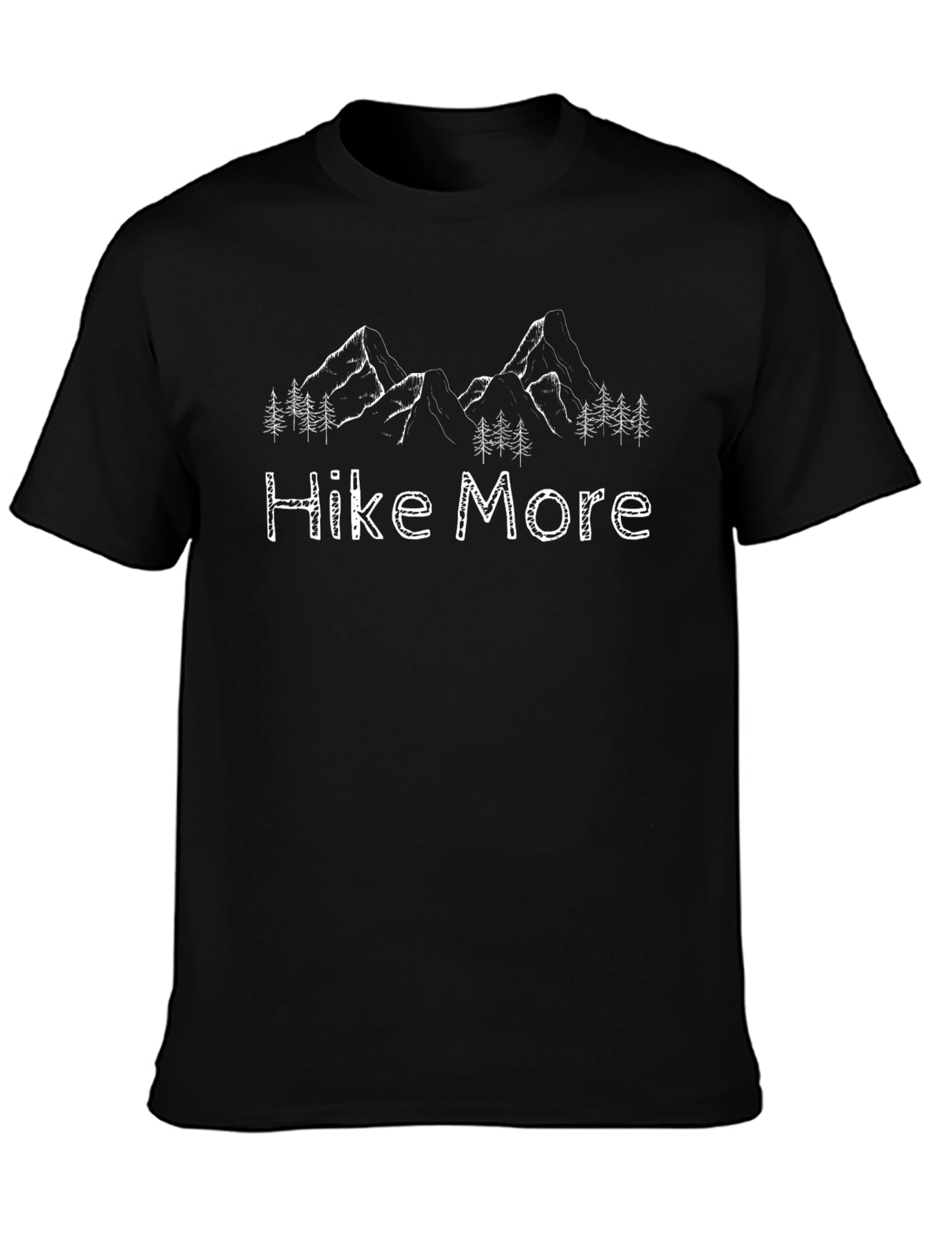 Hike More Black T-Shirt - Mountain Design