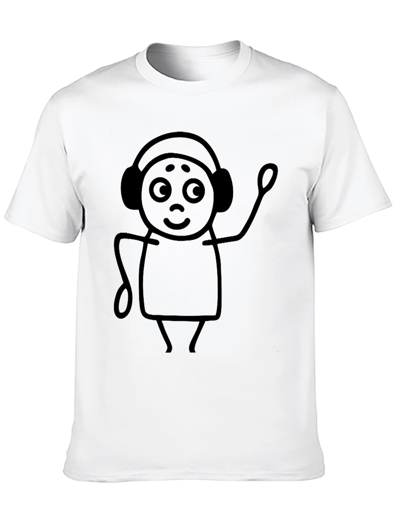 Cool Stick Figure DJ T-Shirt - Black