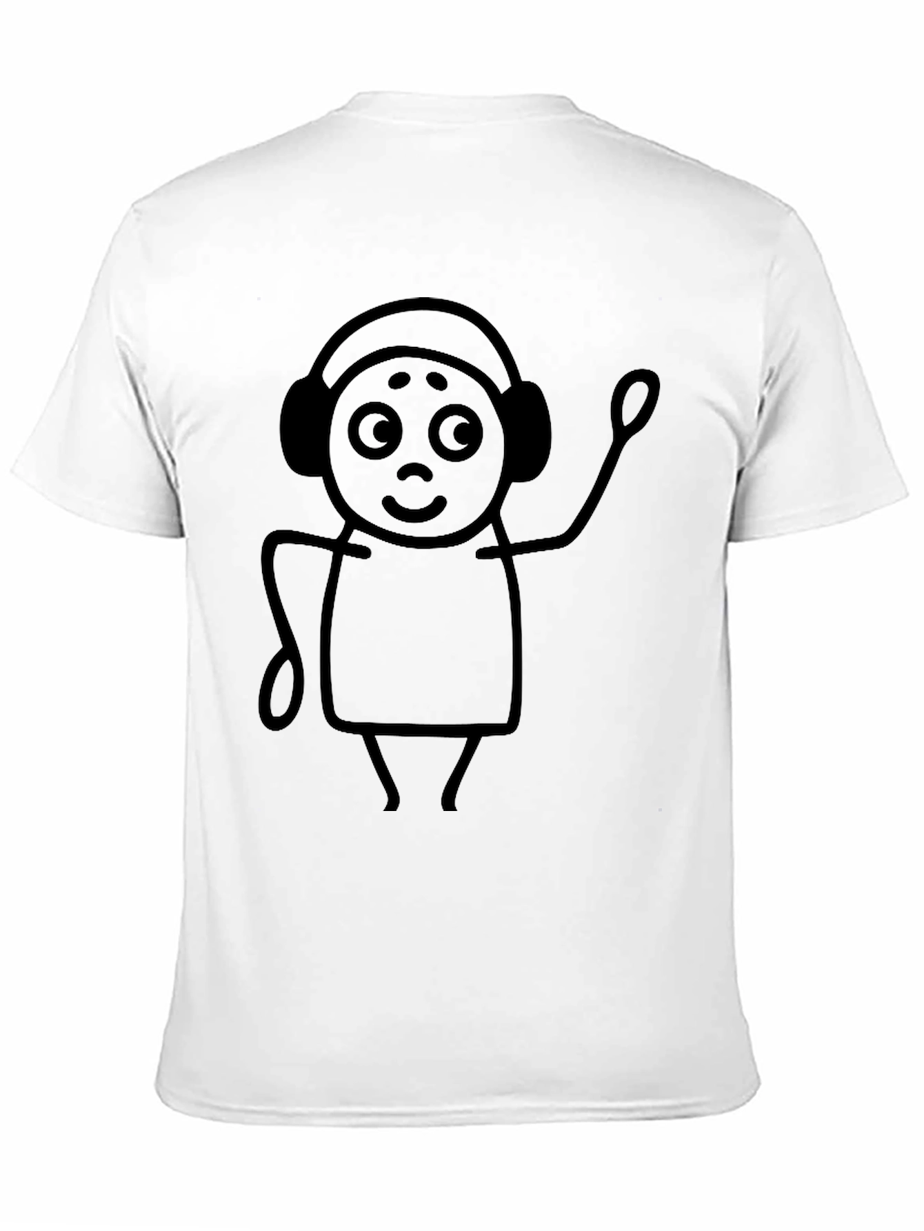 Cool Stick Figure DJ T-Shirt - Black