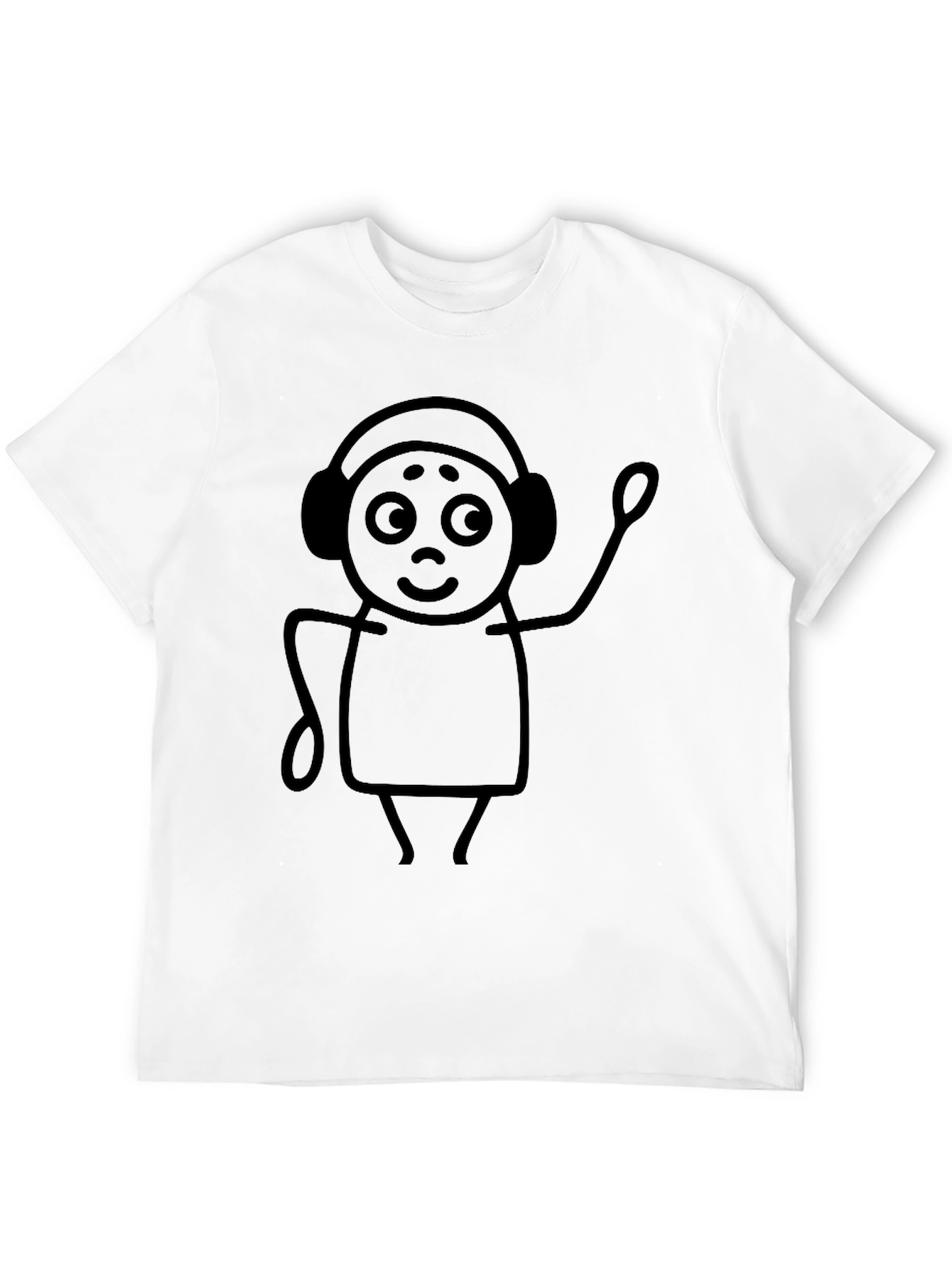 Cool Stick Figure DJ T-Shirt - Black