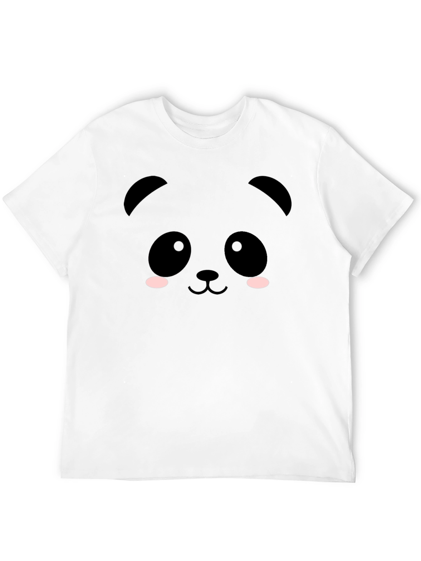 Cute Panda Face Black T-Shirt
