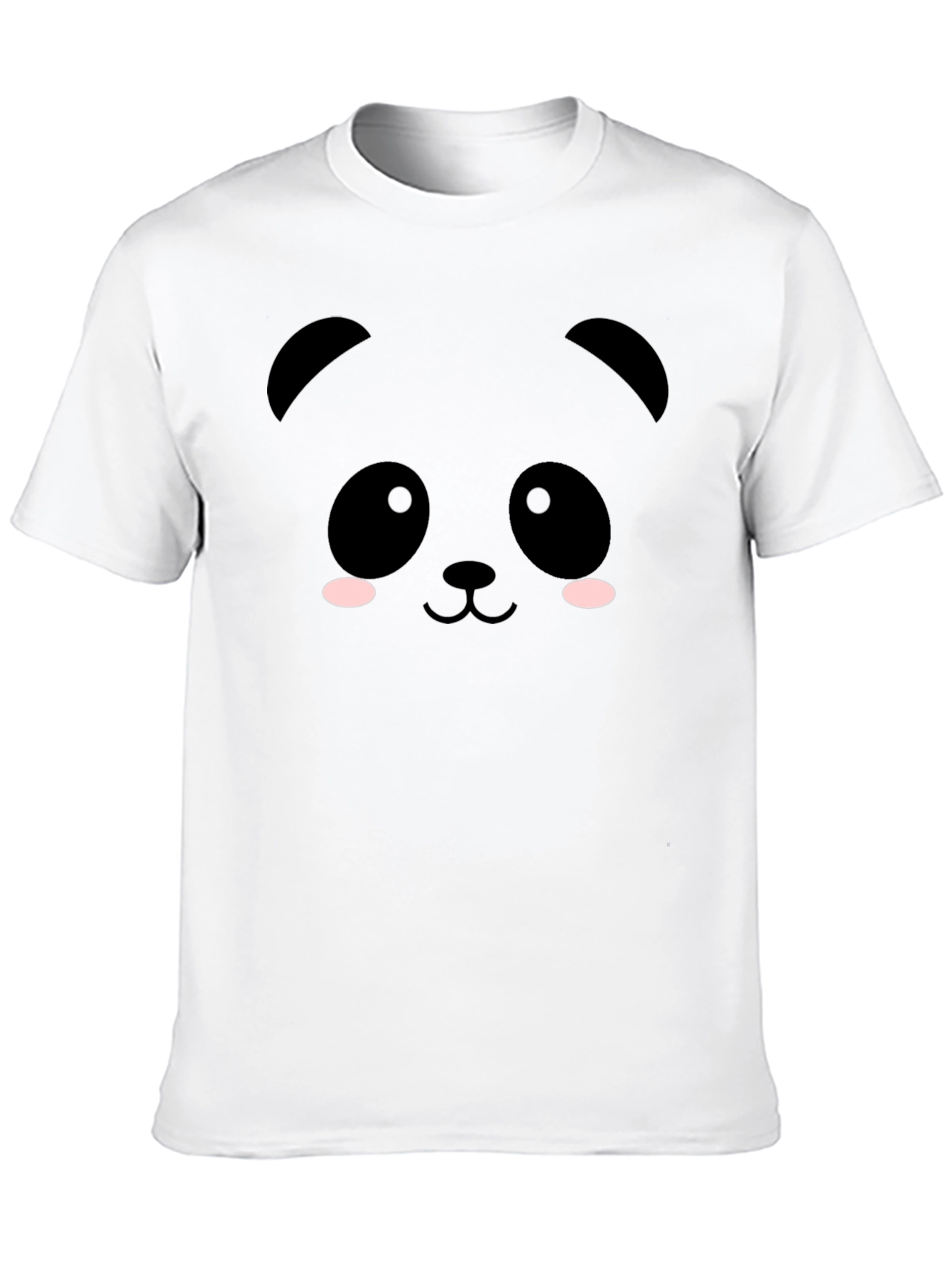 Cute Panda Face Black T-Shirt