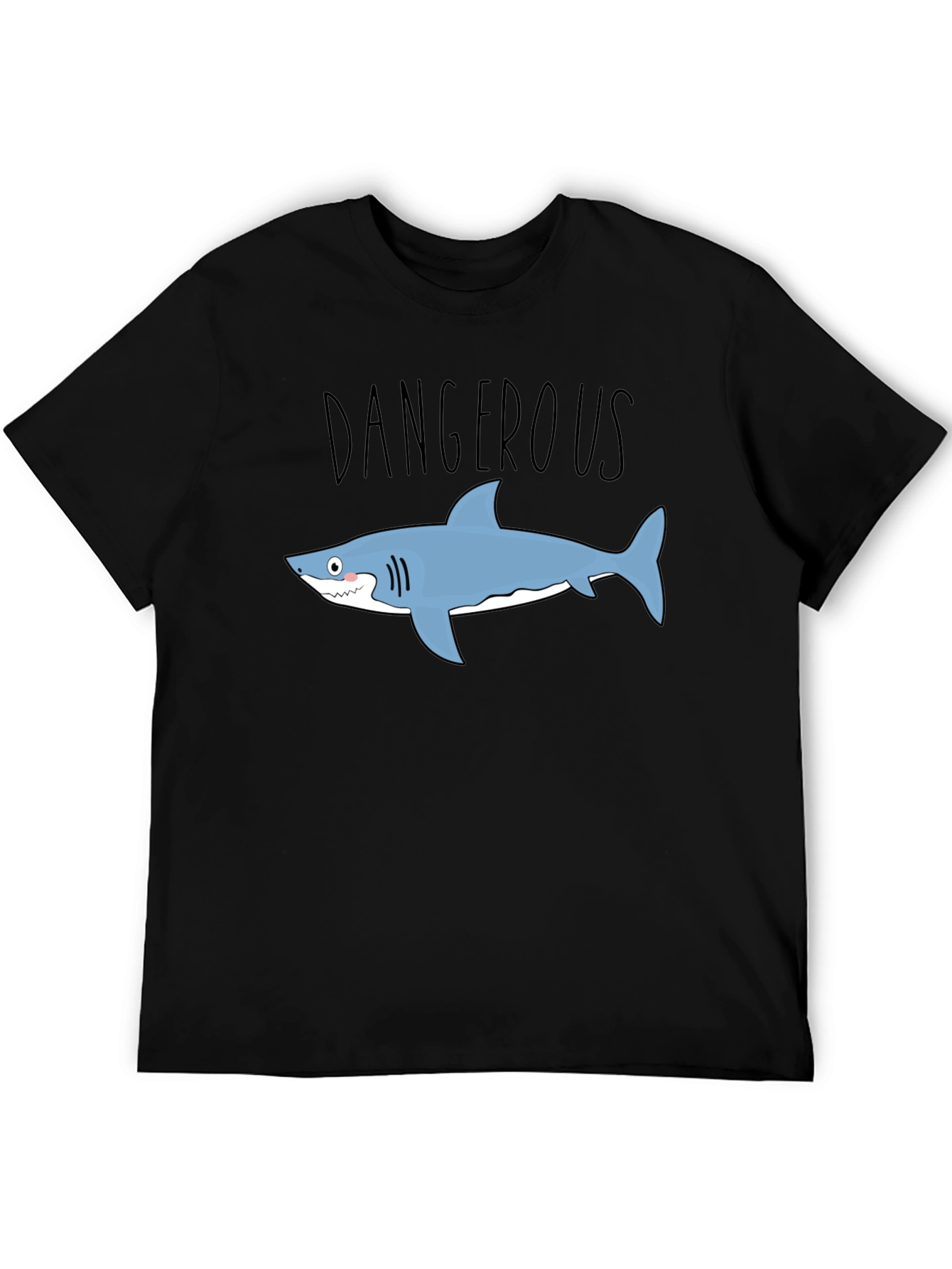 Dangerous Shark Graphic Tee - Mens Black T-Shirt