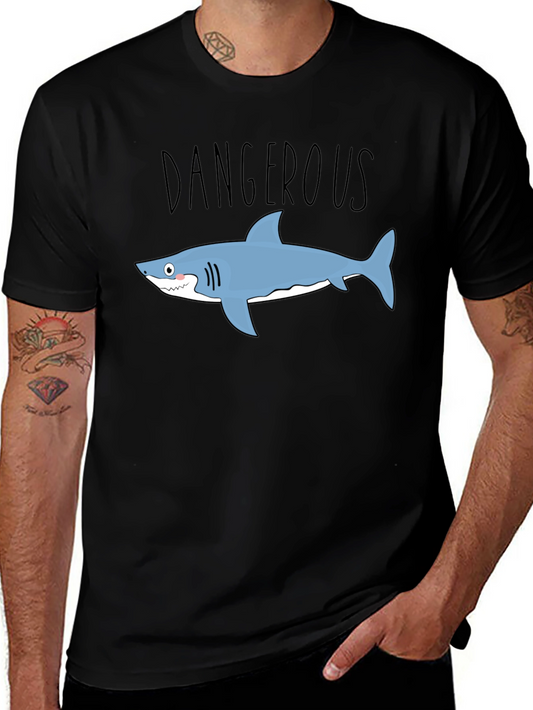 Dangerous Shark Graphic Tee - Mens Black T-Shirt