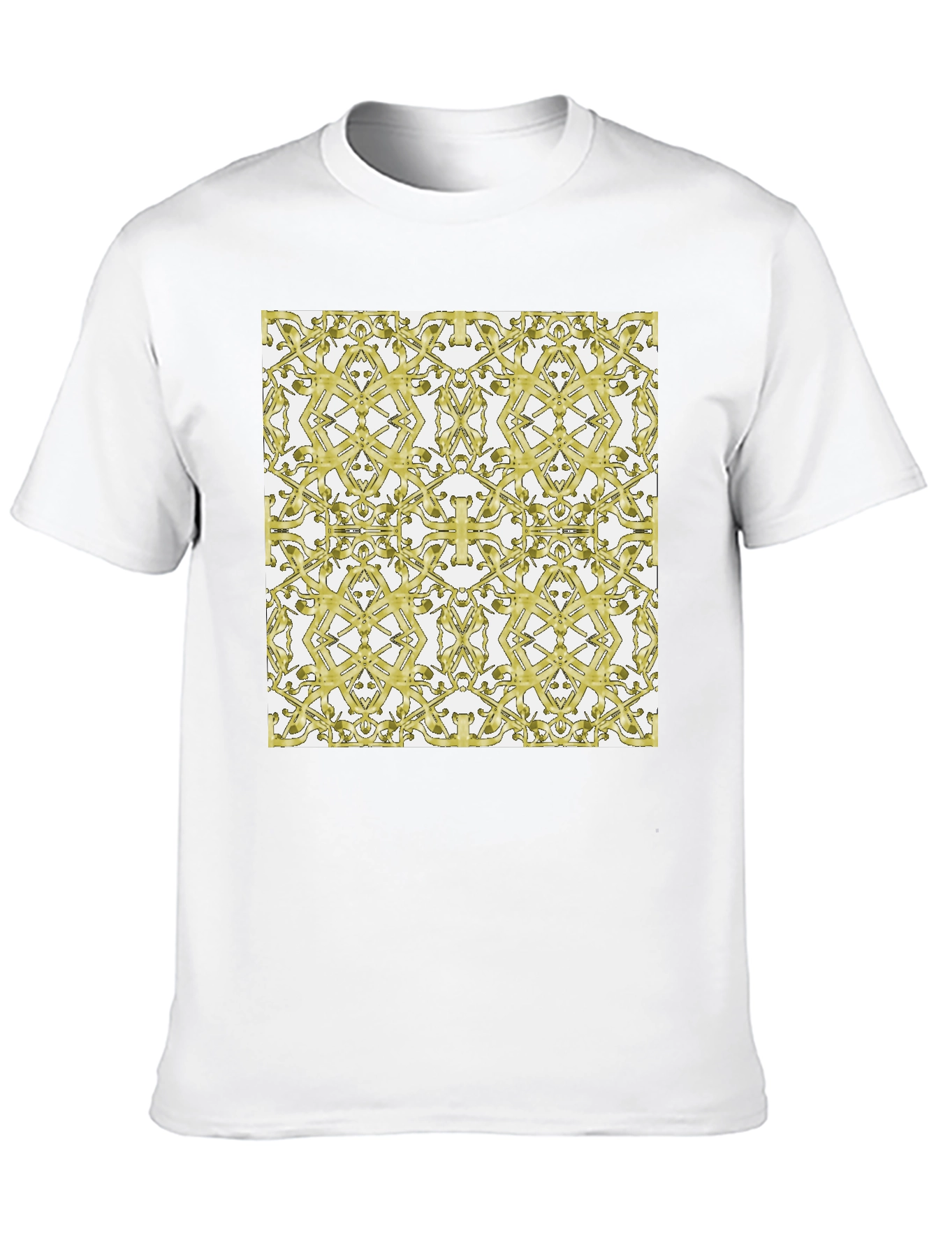 Gold Patterned Black T-Shirt