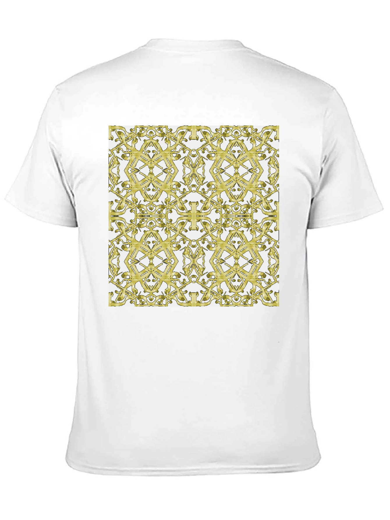 Gold Patterned Black T-Shirt