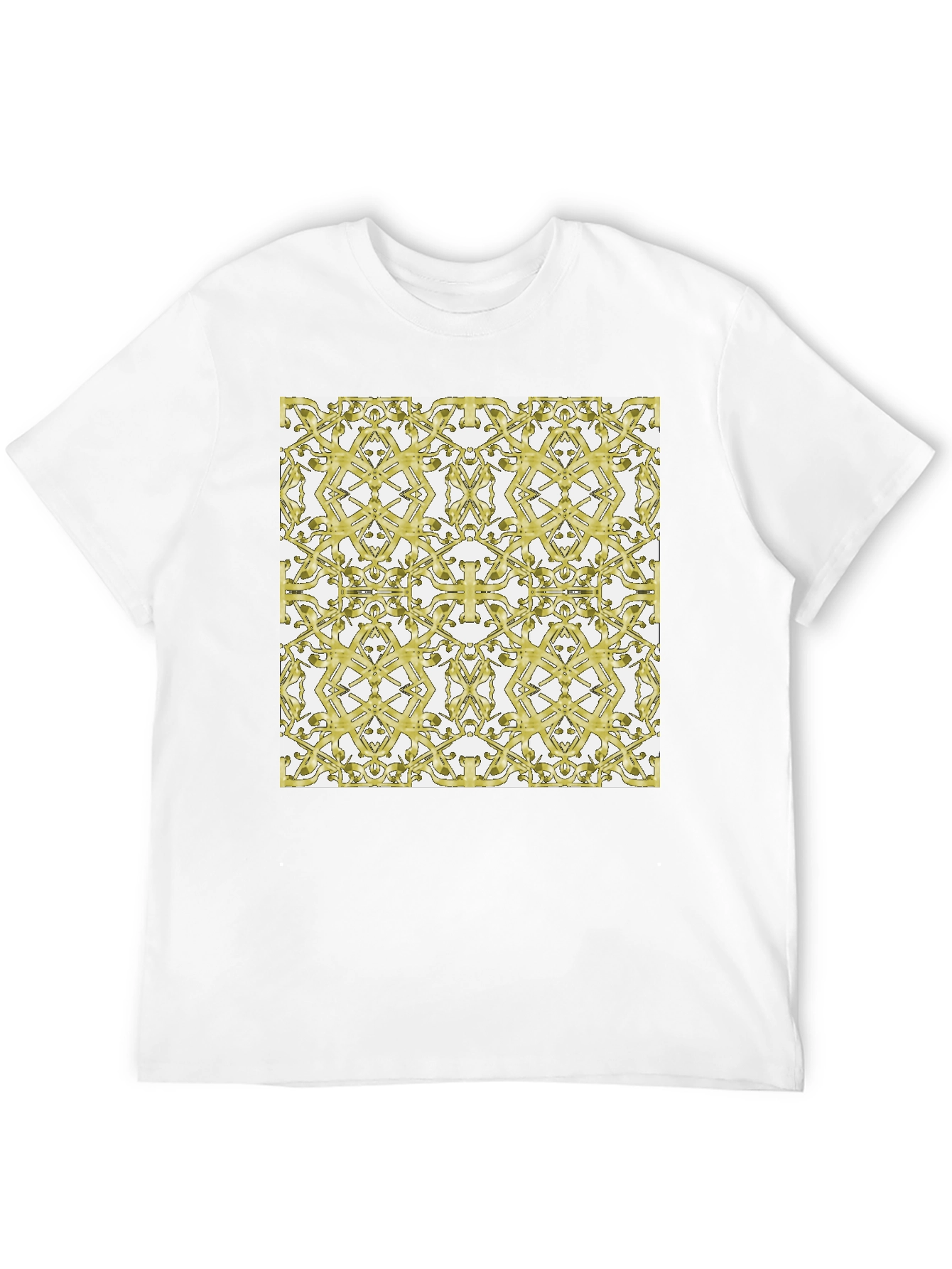 Gold Patterned Black T-Shirt