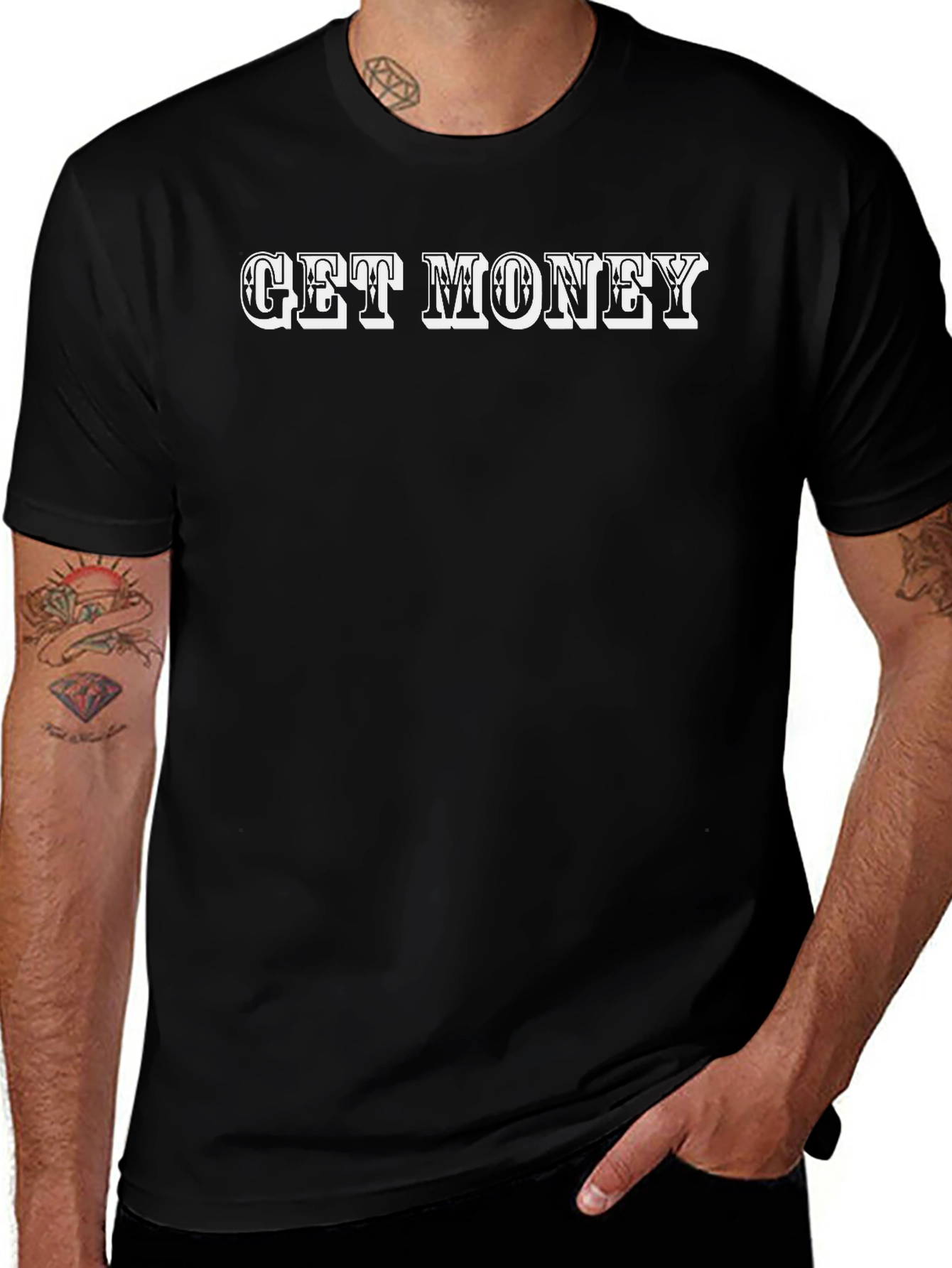 Get Money Graphic Tee - Black Casual Shirt
