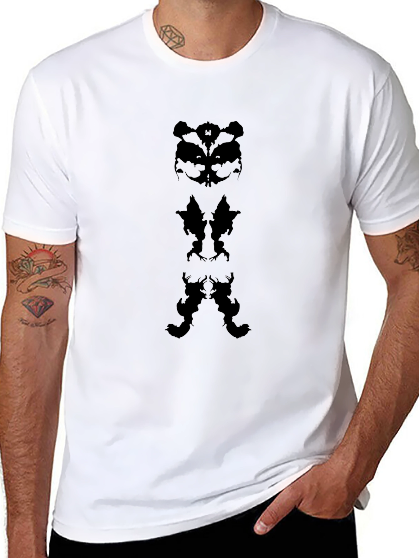 Abstract Rorschach Black T-Shirt