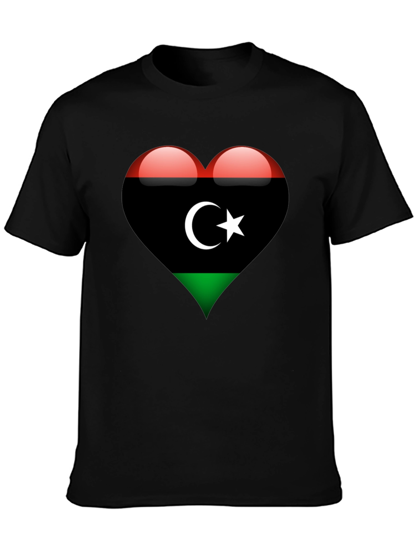 Libya Flag Heart T-Shirt - Show Your Love!
