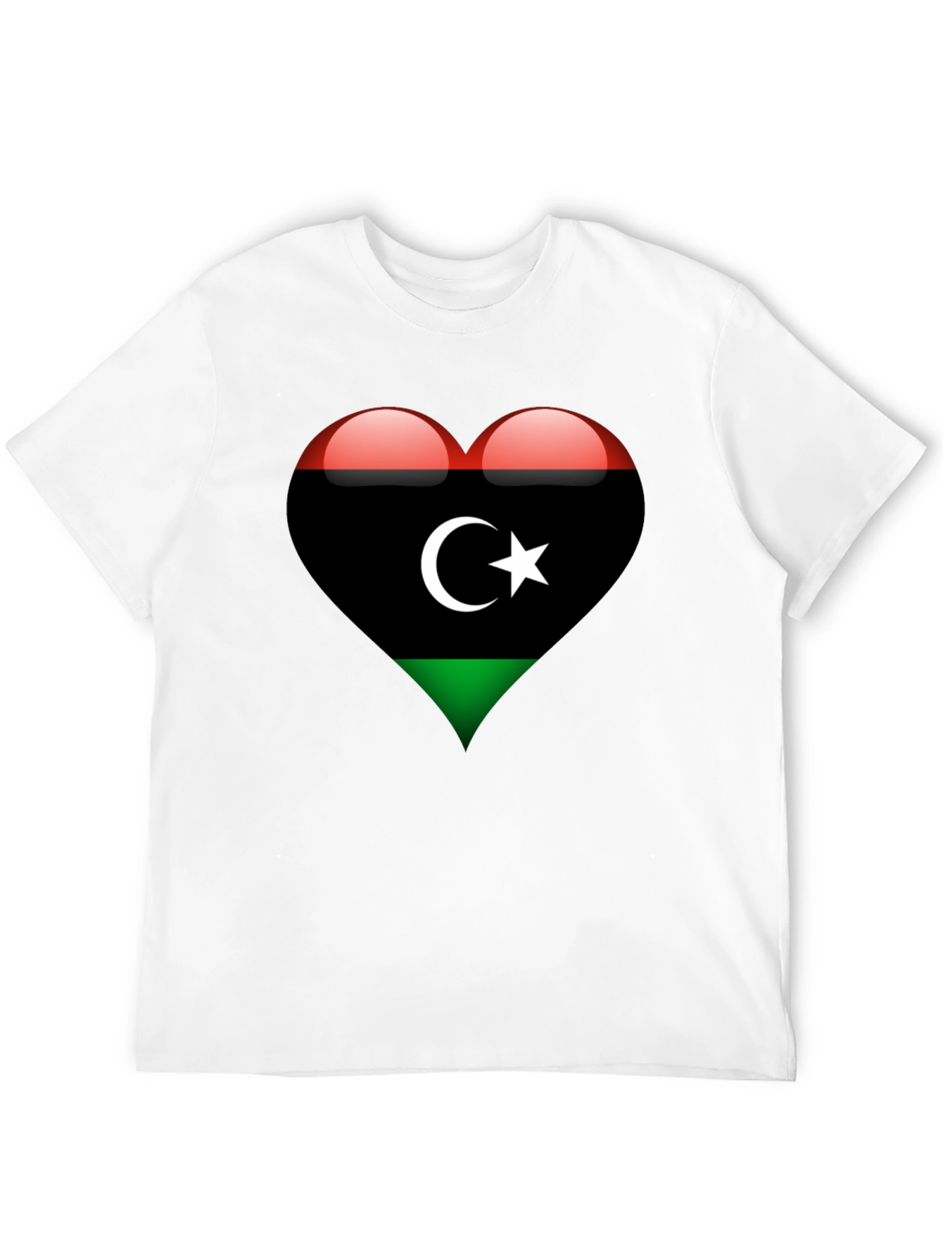 Libya Flag Heart T-Shirt - Show Your Love!