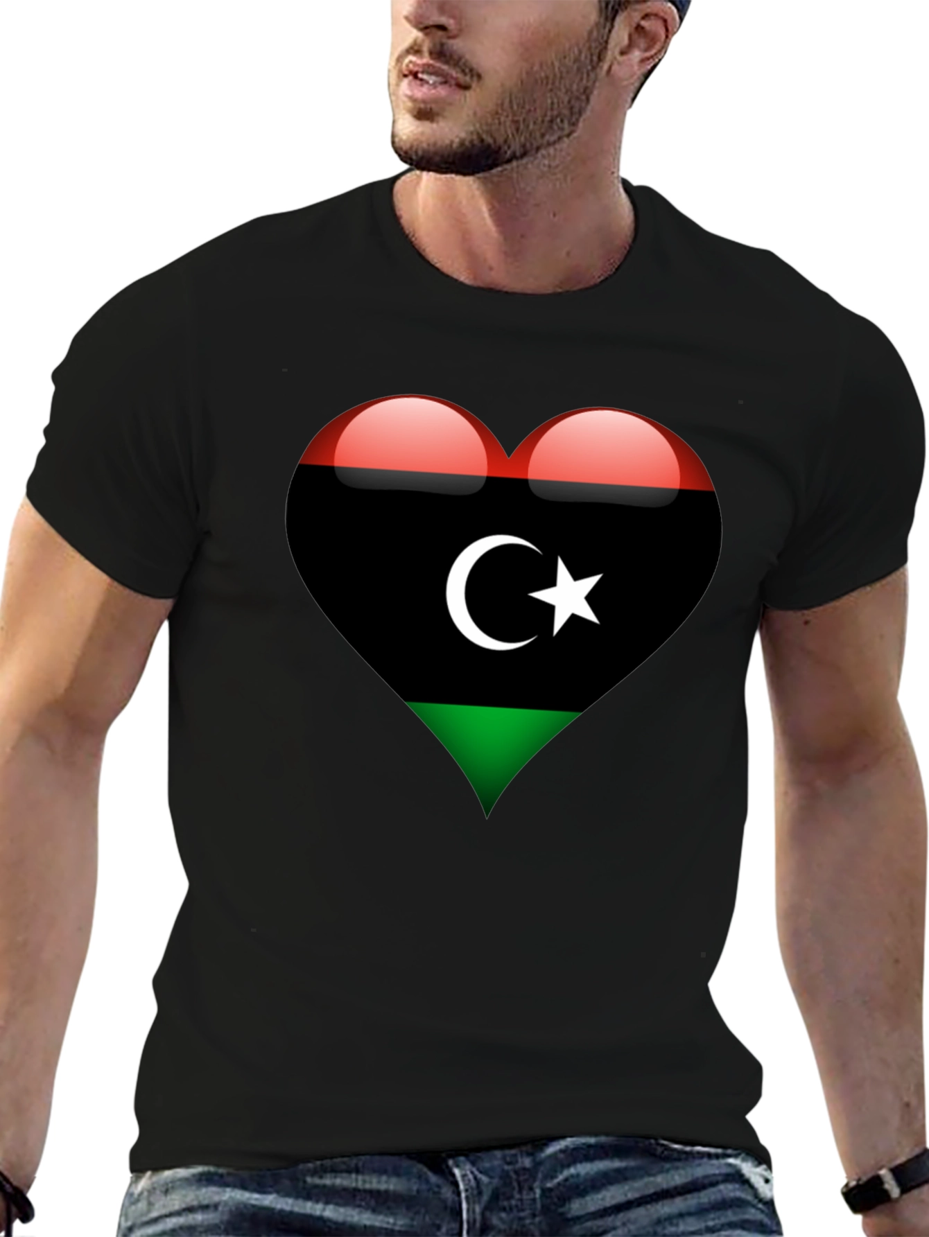 Libya Flag Heart T-Shirt - Show Your Love!