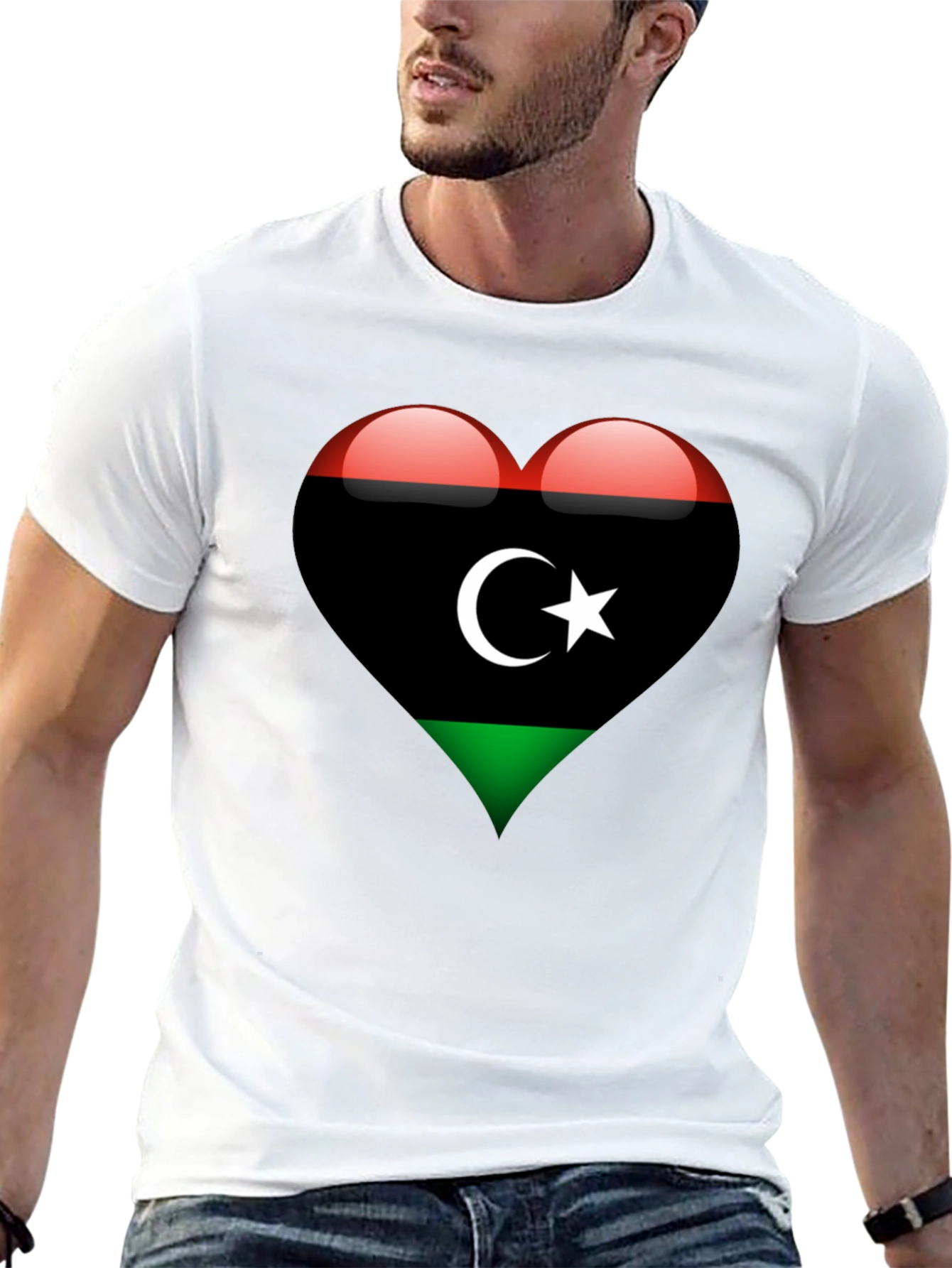 Libya Flag Heart T-Shirt - Show Your Love!