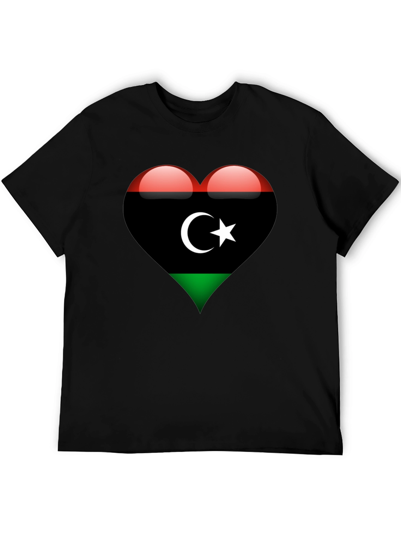 Libya Flag Heart T-Shirt - Show Your Love!
