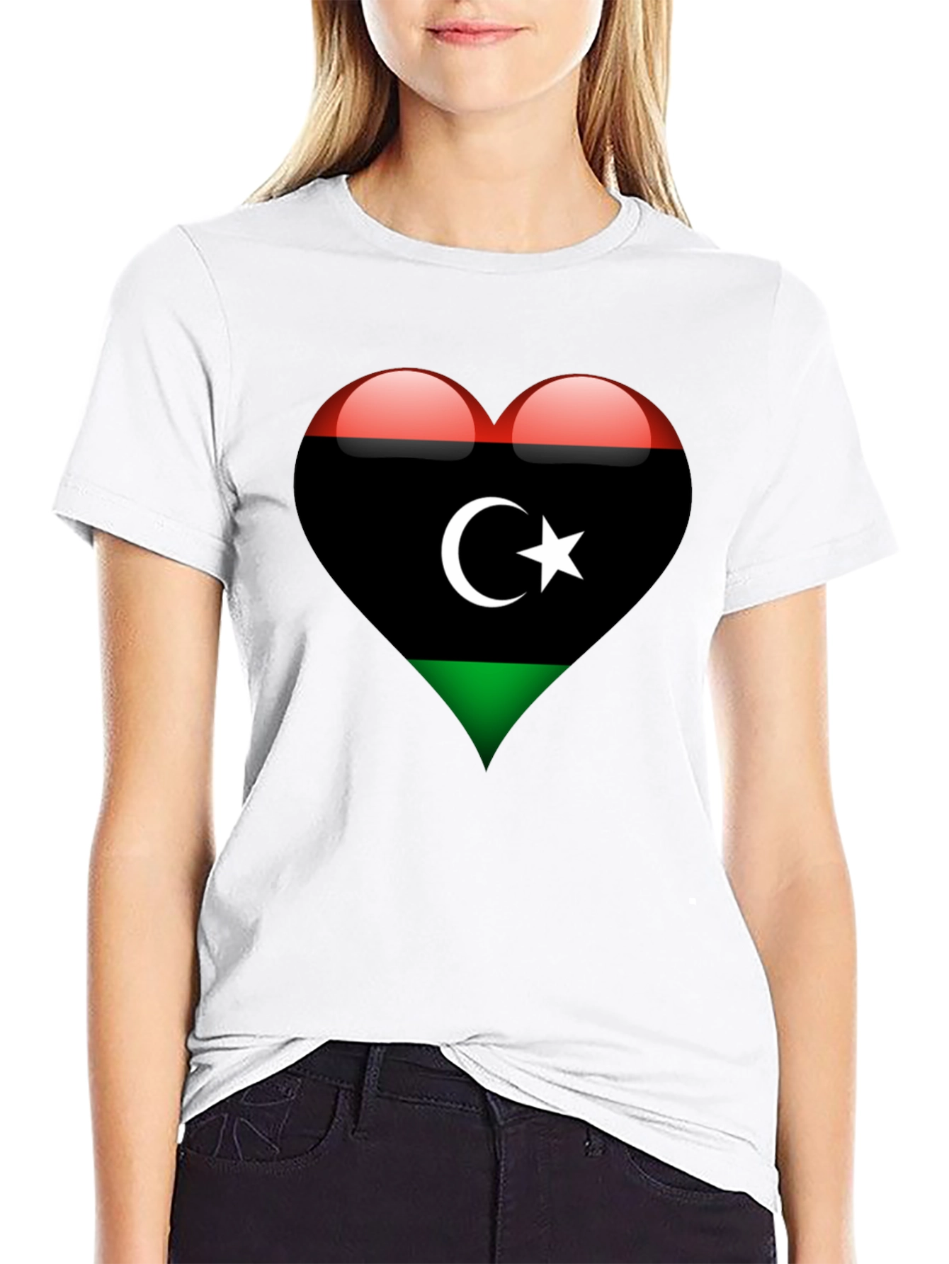 Libya Flag Heart T-Shirt - Show Your Love!