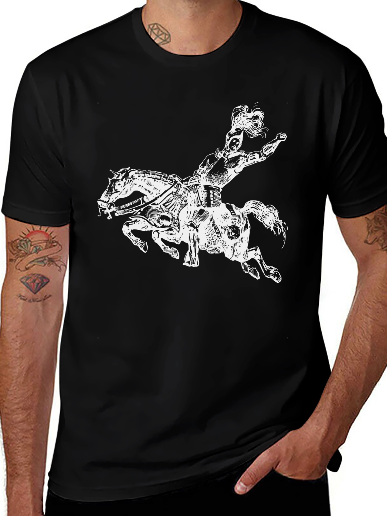 Centaur Graphic Tee - Black Cotton T-Shirt