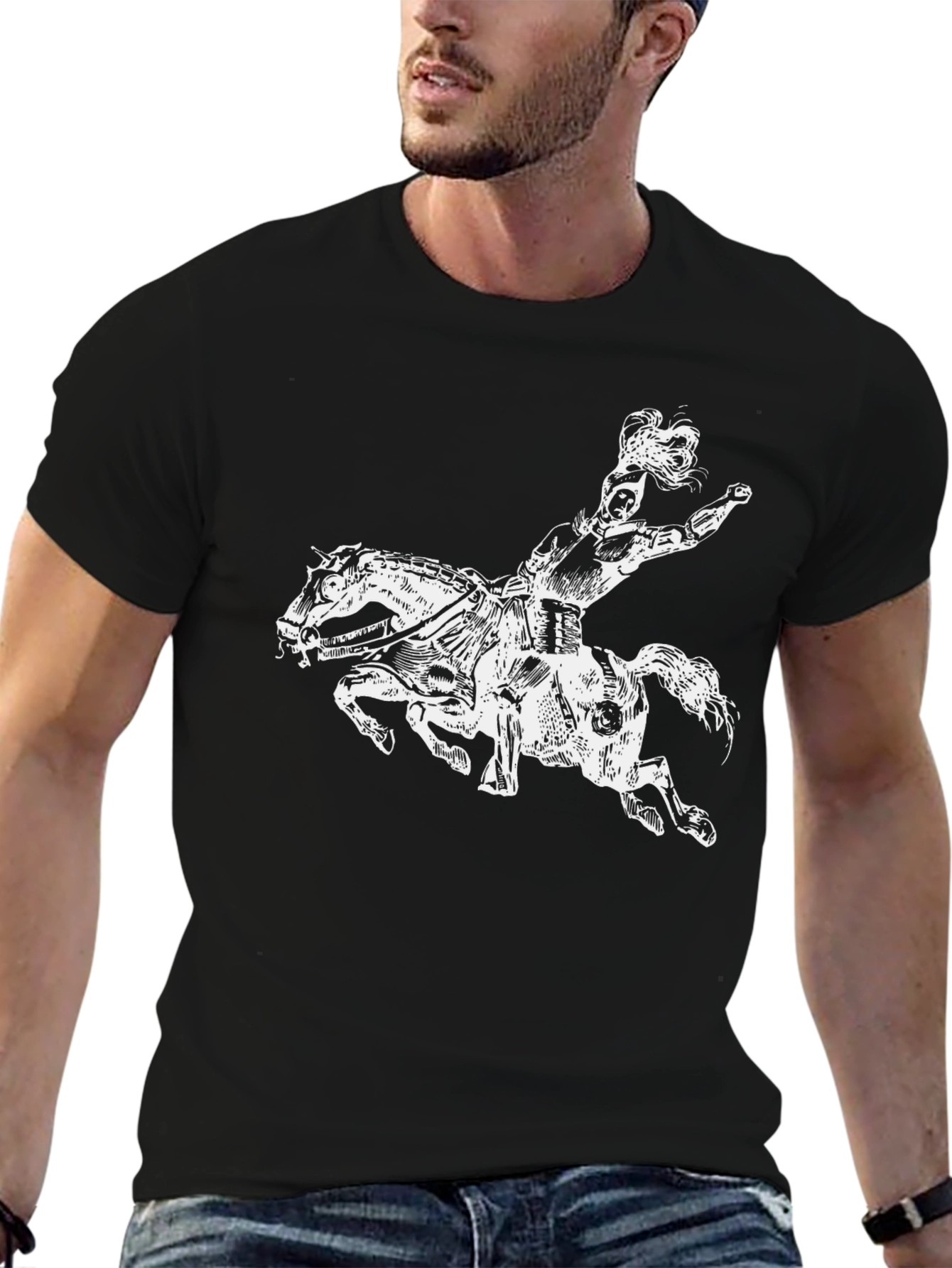 Centaur Graphic Tee - Black Cotton T-Shirt