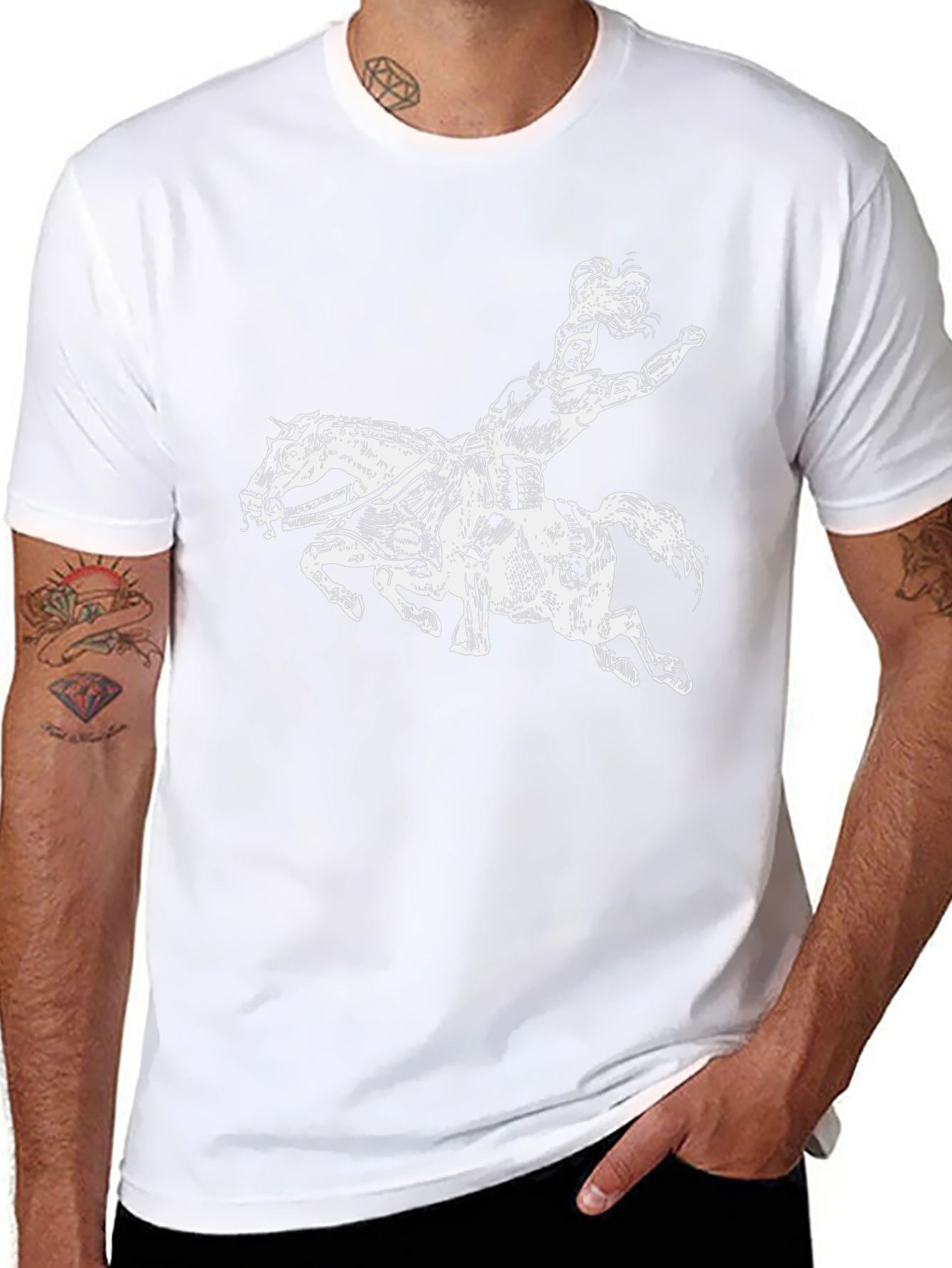 Centaur Graphic Tee - Black Cotton T-Shirt