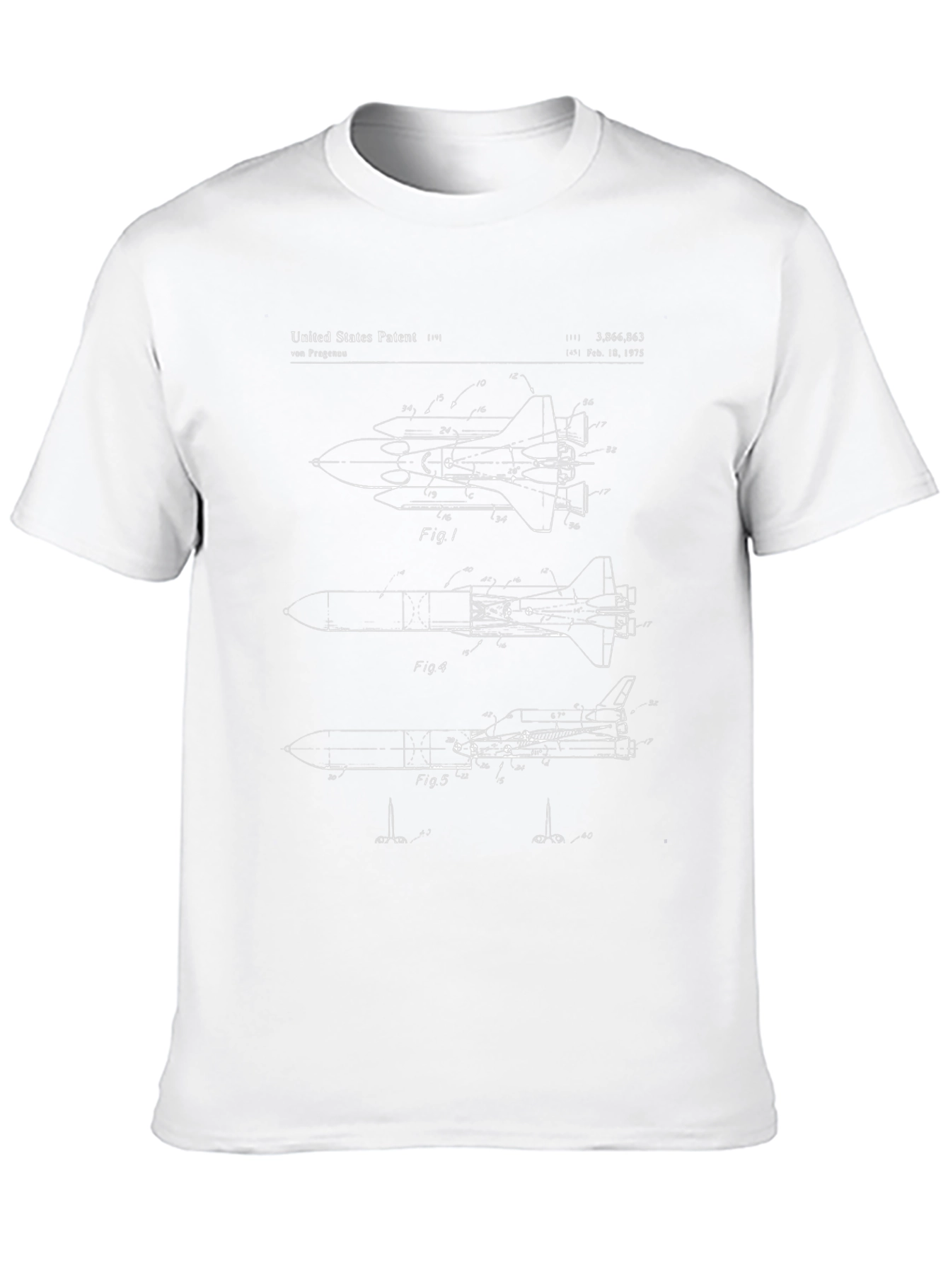 Space Shuttle Patent Blueprint T-Shirt