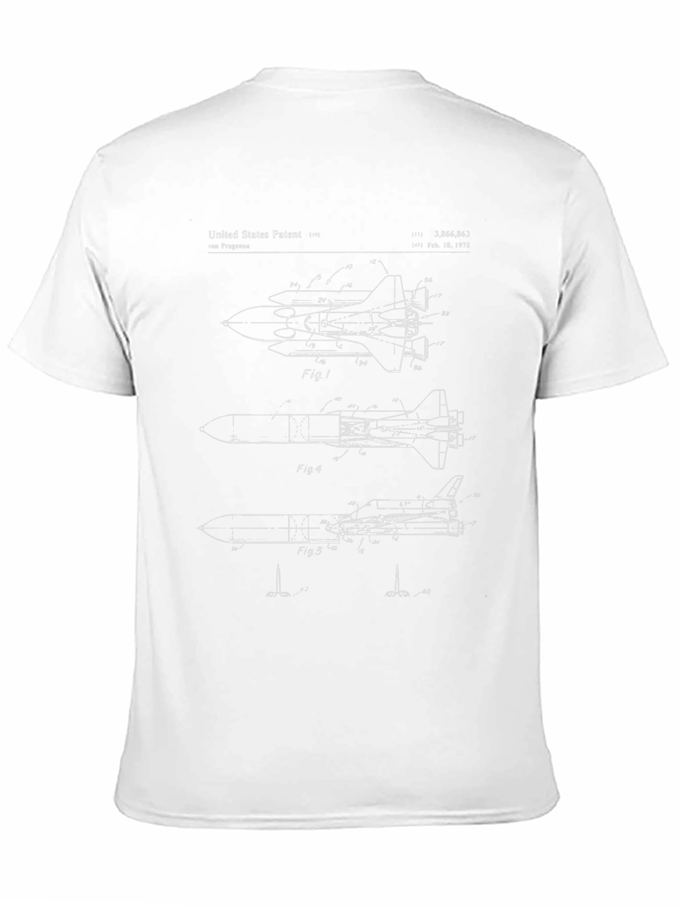 Space Shuttle Patent Blueprint T-Shirt