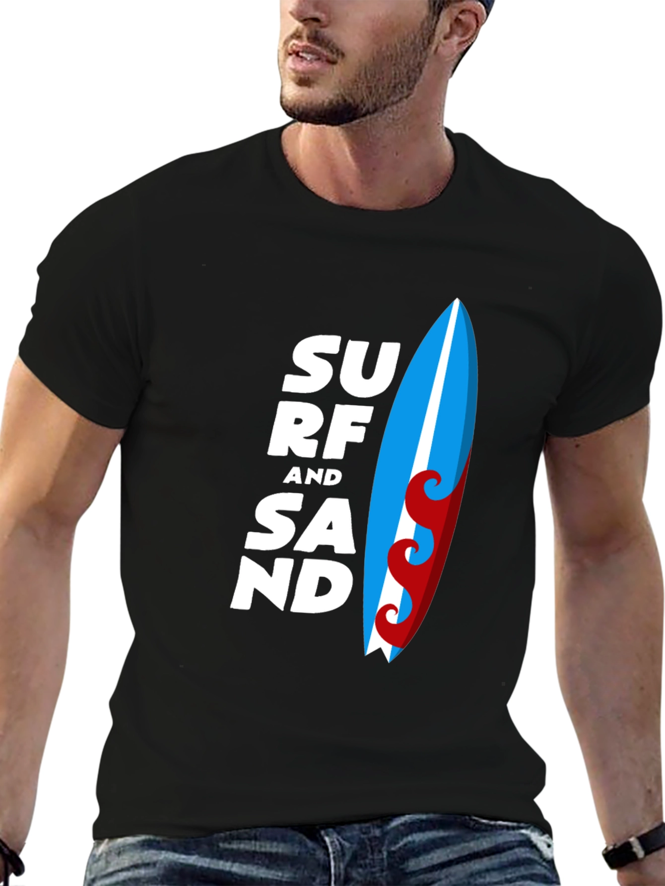 Surf and Sand Graphic T-Shirt - Black
