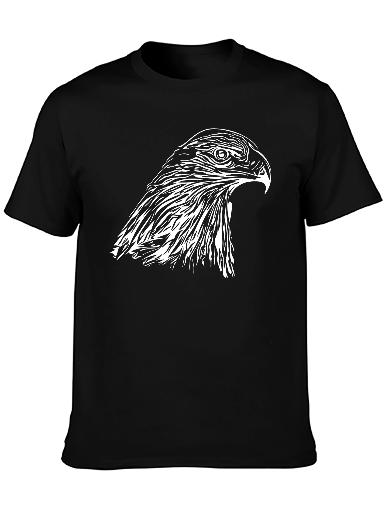 Bold Eagle Graphic Tee - Black Cotton Comfort