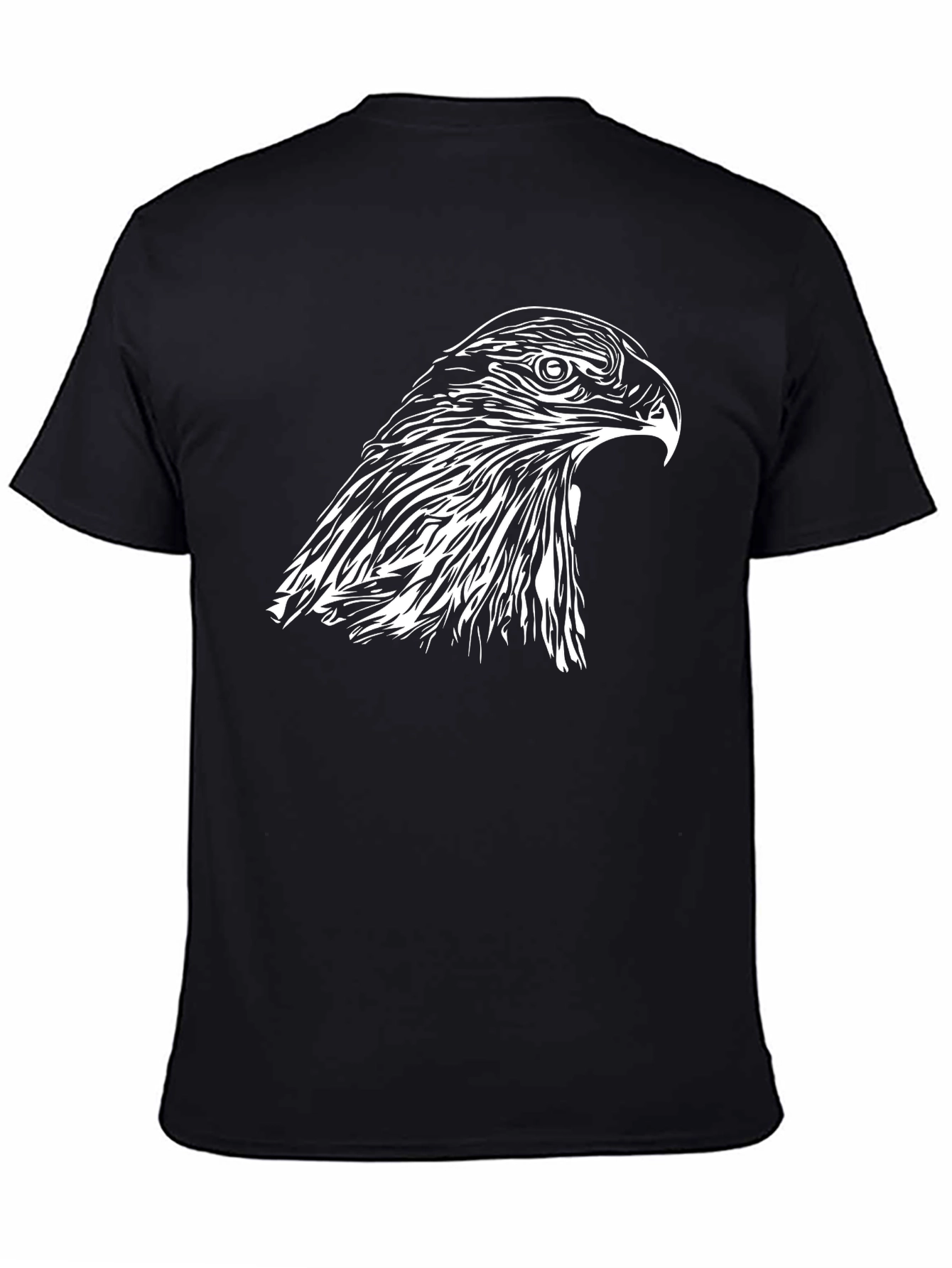 Bold Eagle Graphic Tee - Black Cotton Comfort