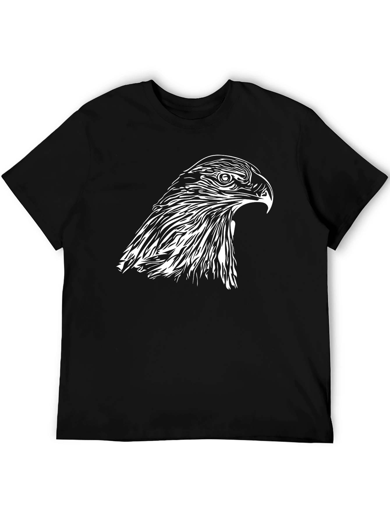 Bold Eagle Graphic Tee - Black Cotton Comfort