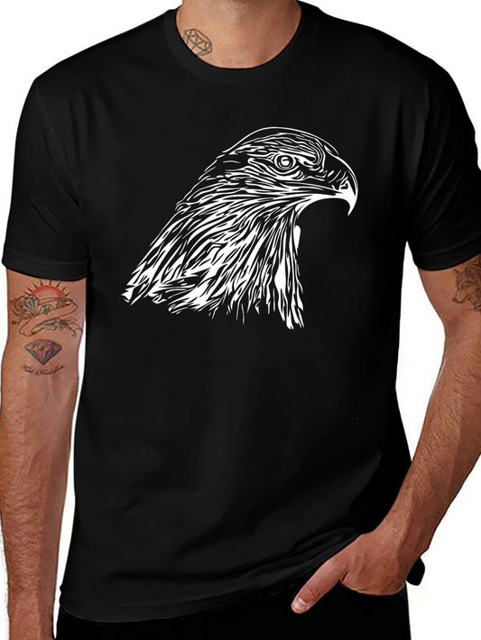 Bold Eagle Graphic Tee - Black Cotton Comfort