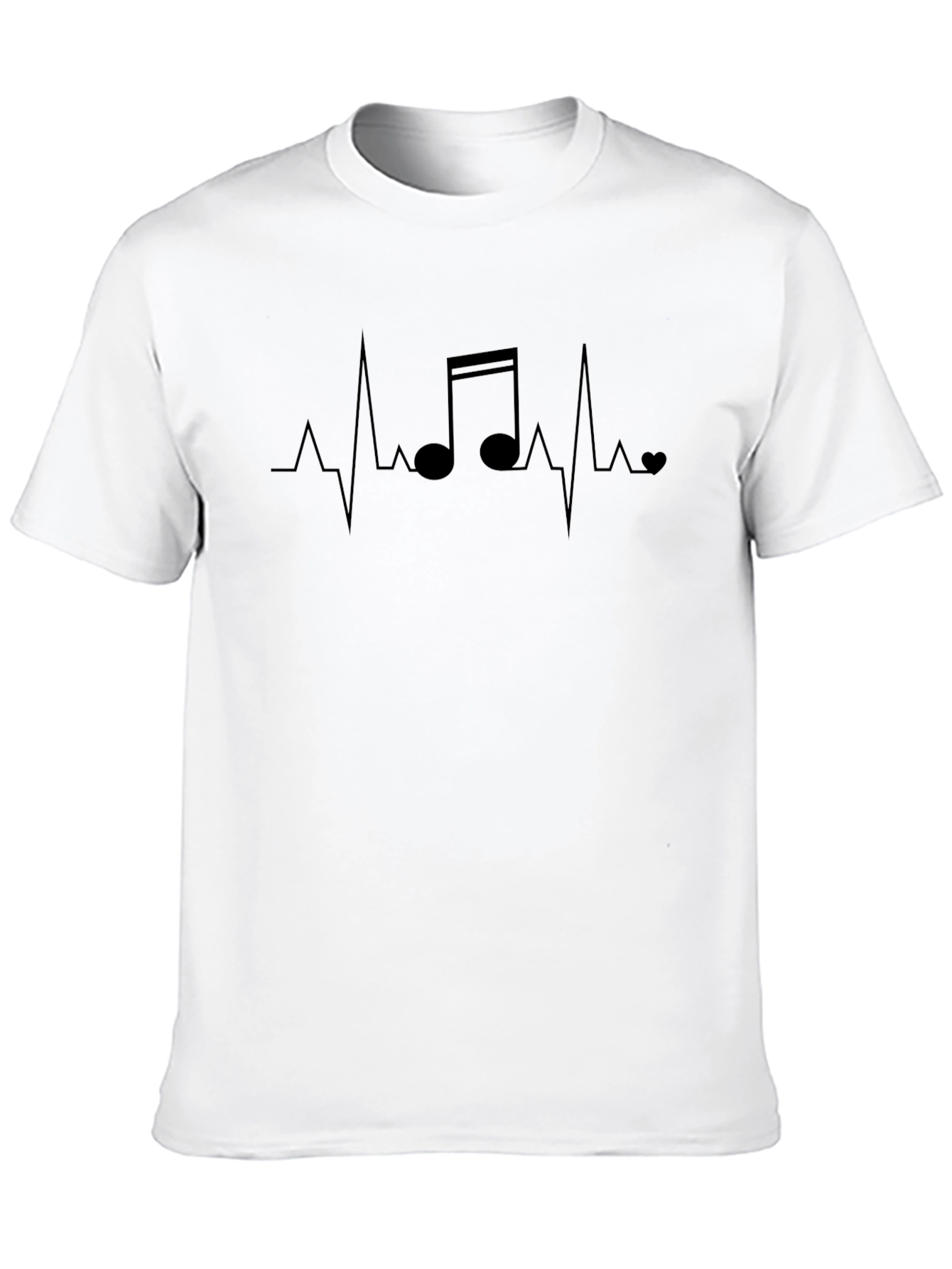 Music Heartbeat T-Shirt - Black Graphic Tee