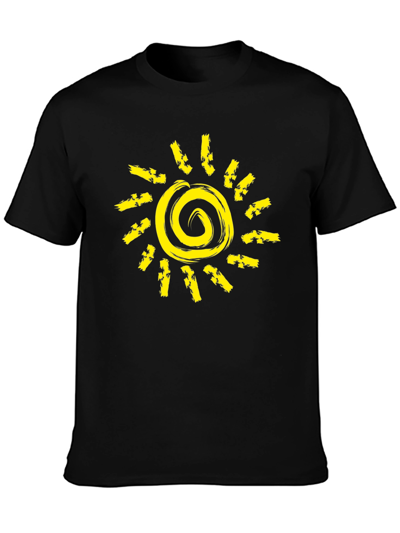 Sunshine Graphic Tee - Black Cotton Crew Neck T-Shirt