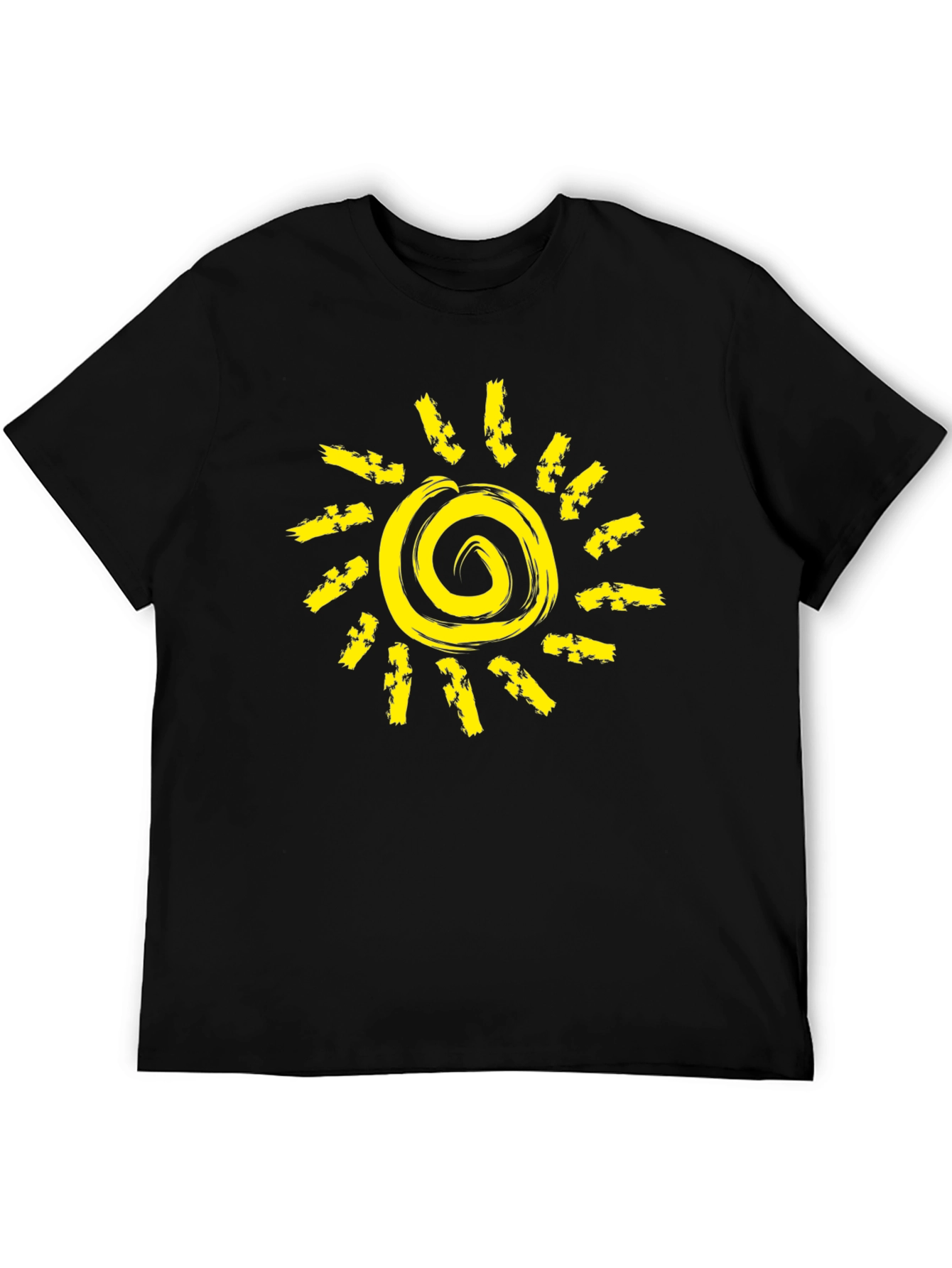 Sunshine Graphic Tee - Black Cotton Crew Neck T-Shirt