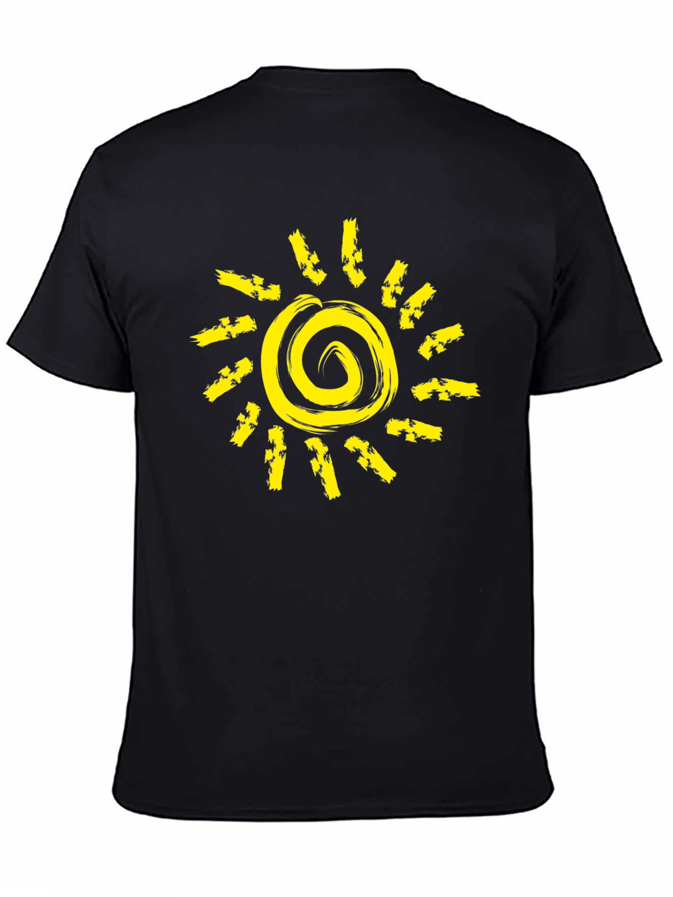 Sunshine Graphic Tee - Black Cotton Crew Neck T-Shirt