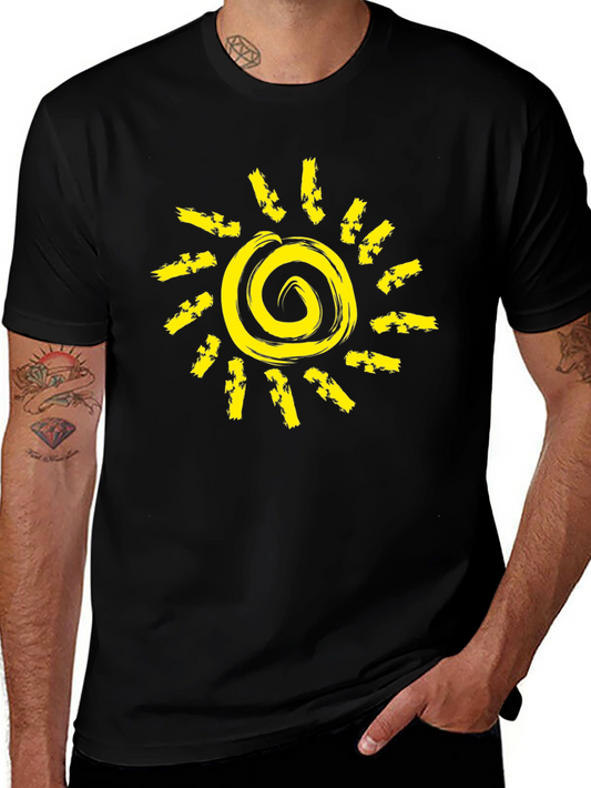 Sunshine Graphic Tee - Black Cotton Crew Neck T-Shirt