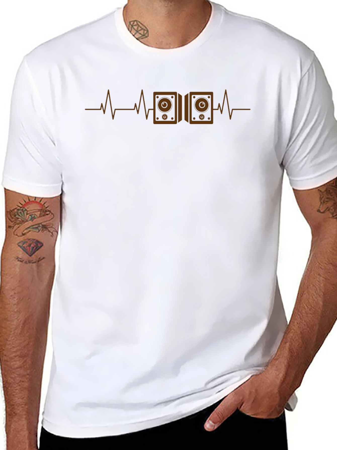 Speaker Heartbeat T-Shirt - Music Lover Tee