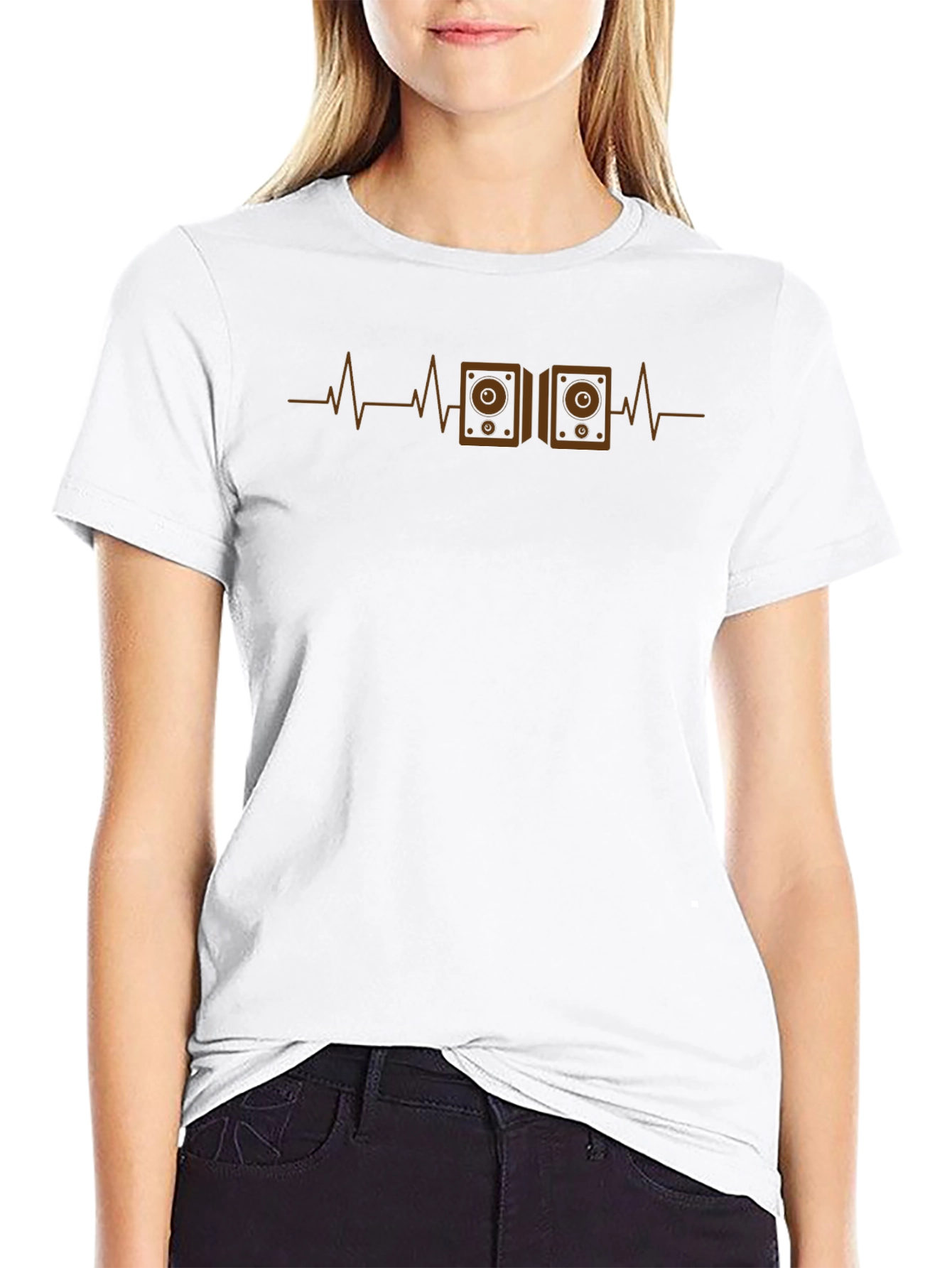 Speaker Heartbeat T-Shirt - Music Lover Tee