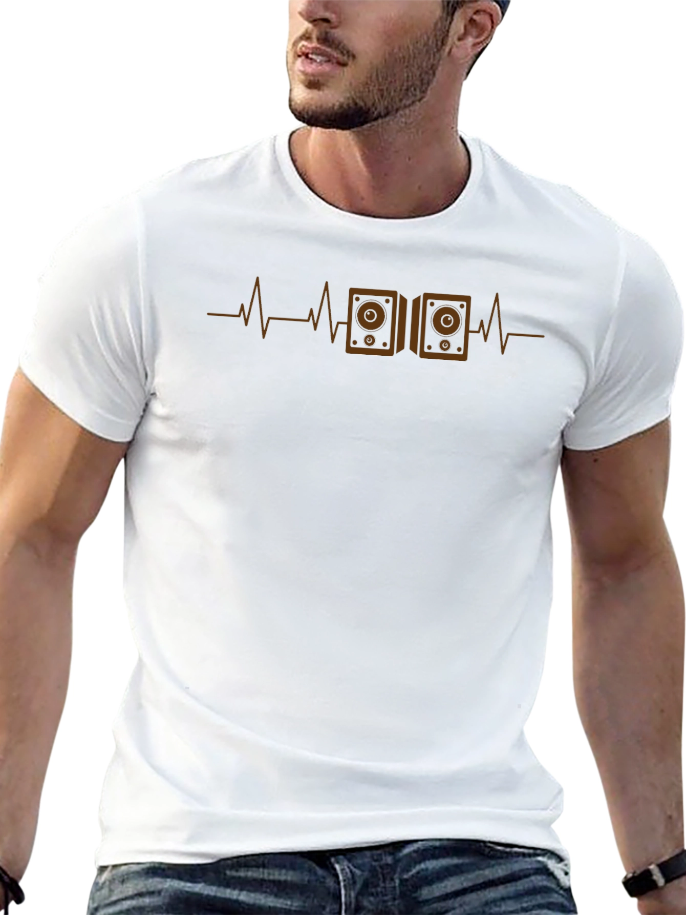 Speaker Heartbeat T-Shirt - Music Lover Tee