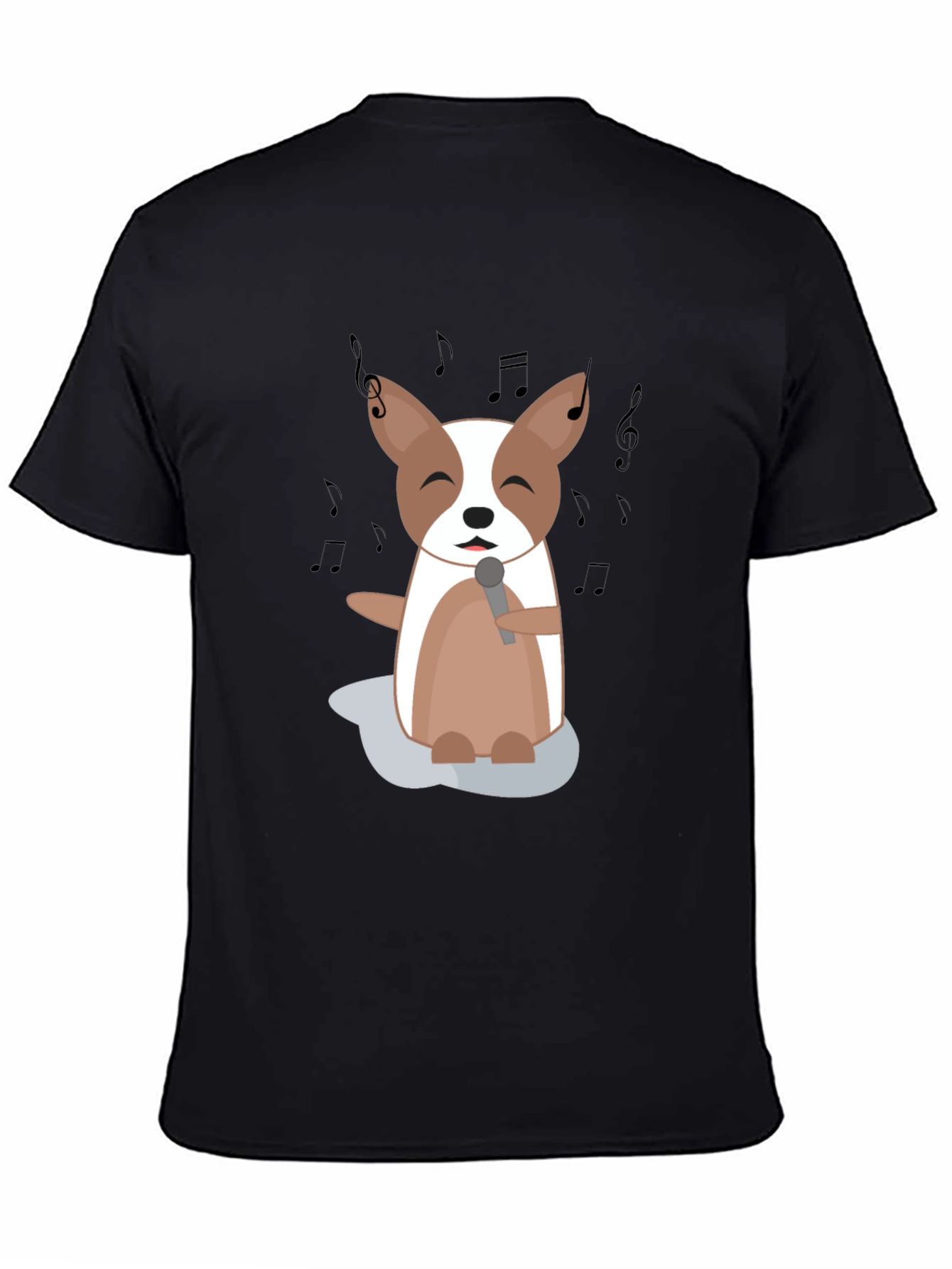 Singing Dog Cartoon Graphic T-Shirt