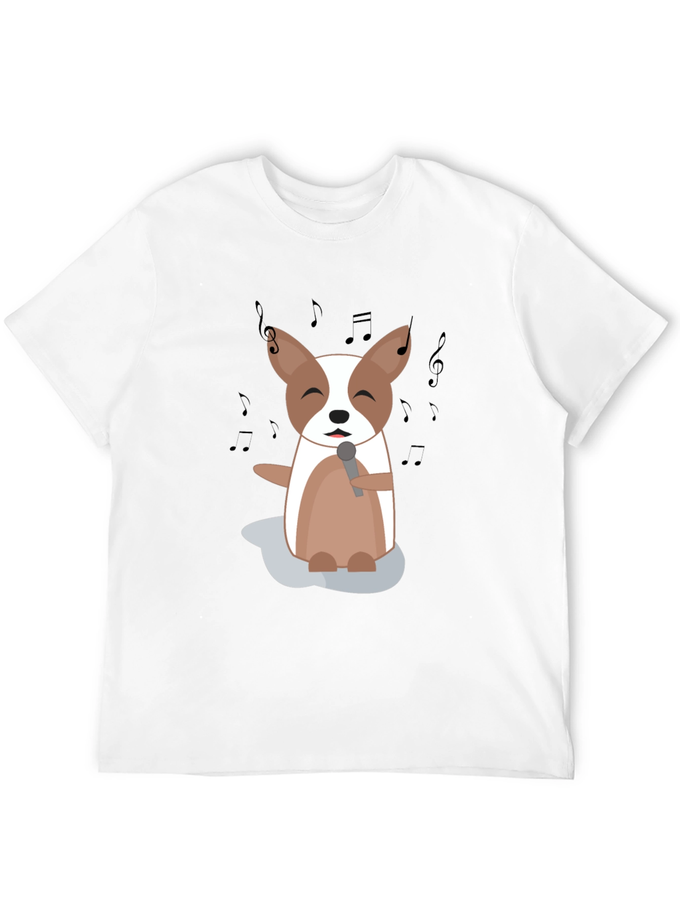 Singing Dog Cartoon Graphic T-Shirt