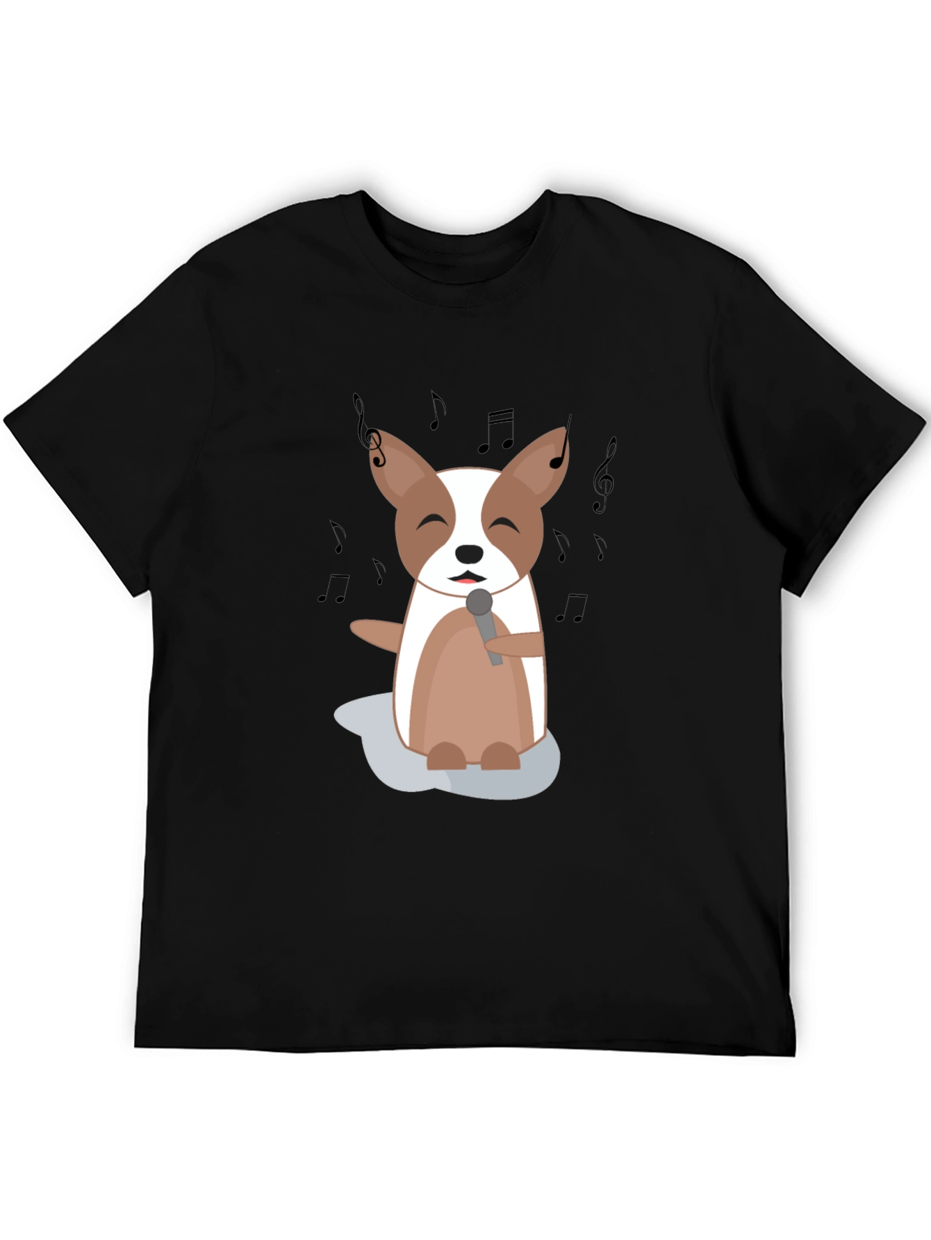 Singing Dog Cartoon Graphic T-Shirt