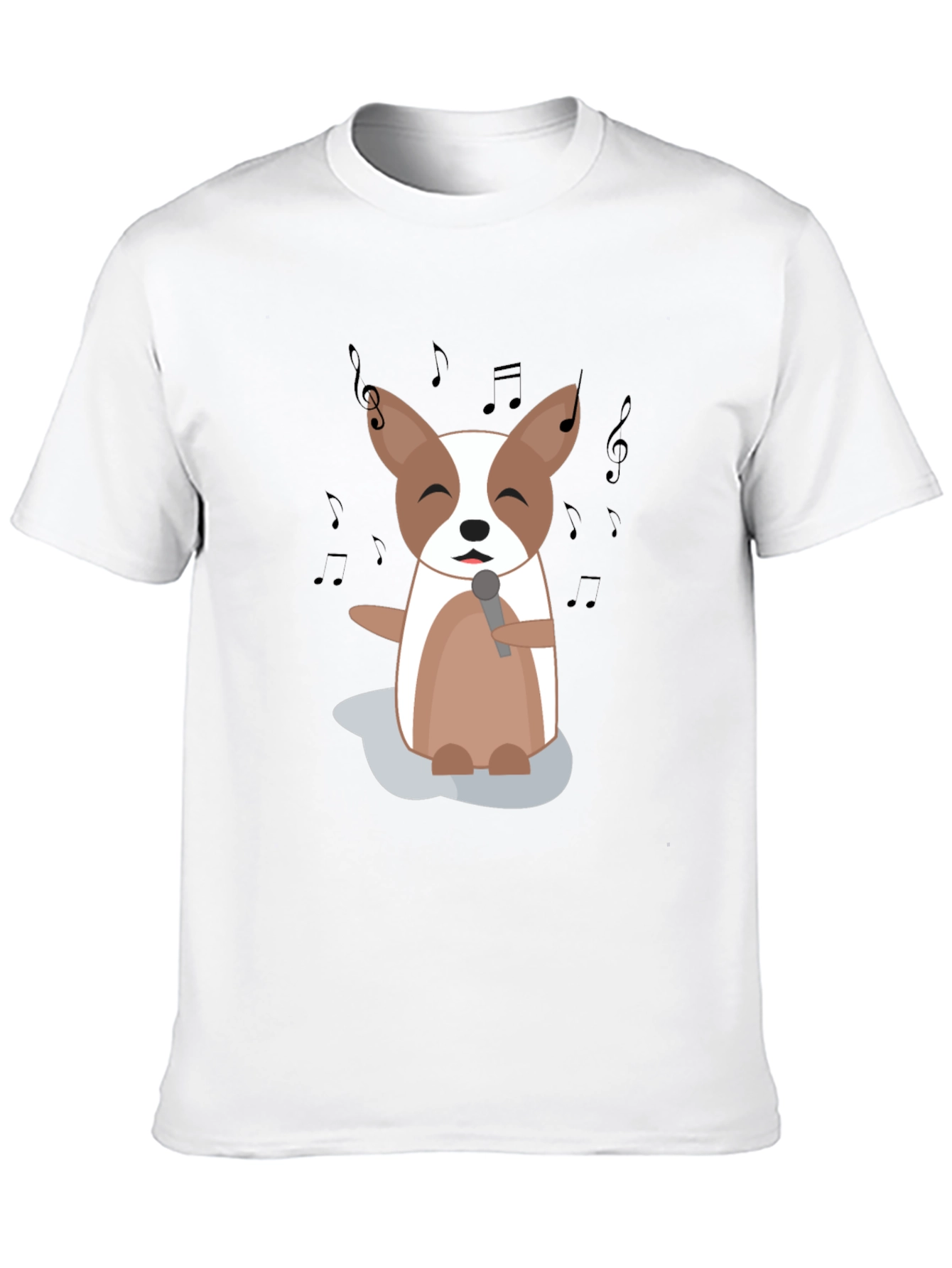 Singing Dog Cartoon Graphic T-Shirt