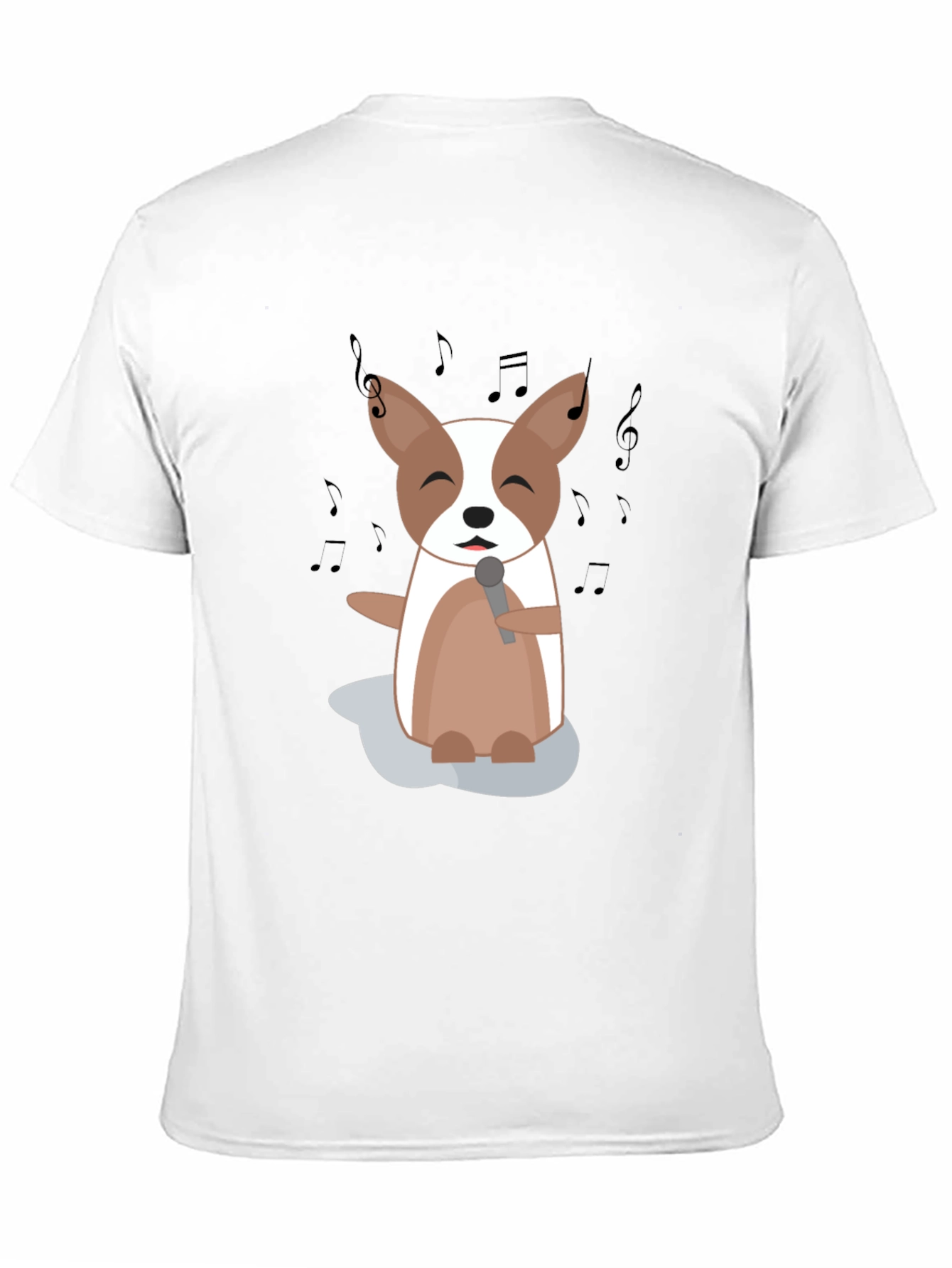 Singing Dog Cartoon Graphic T-Shirt