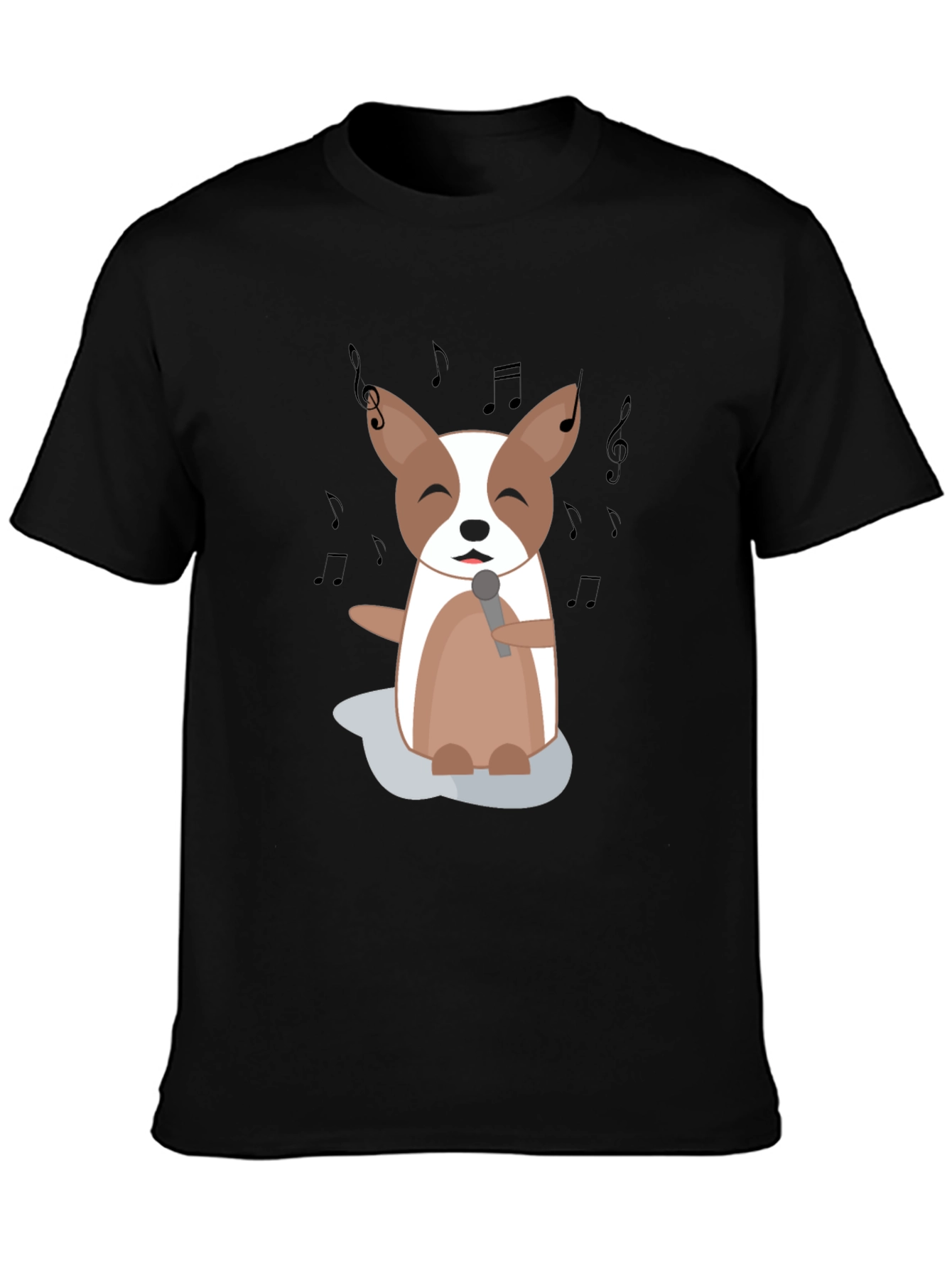 Singing Dog Cartoon Graphic T-Shirt