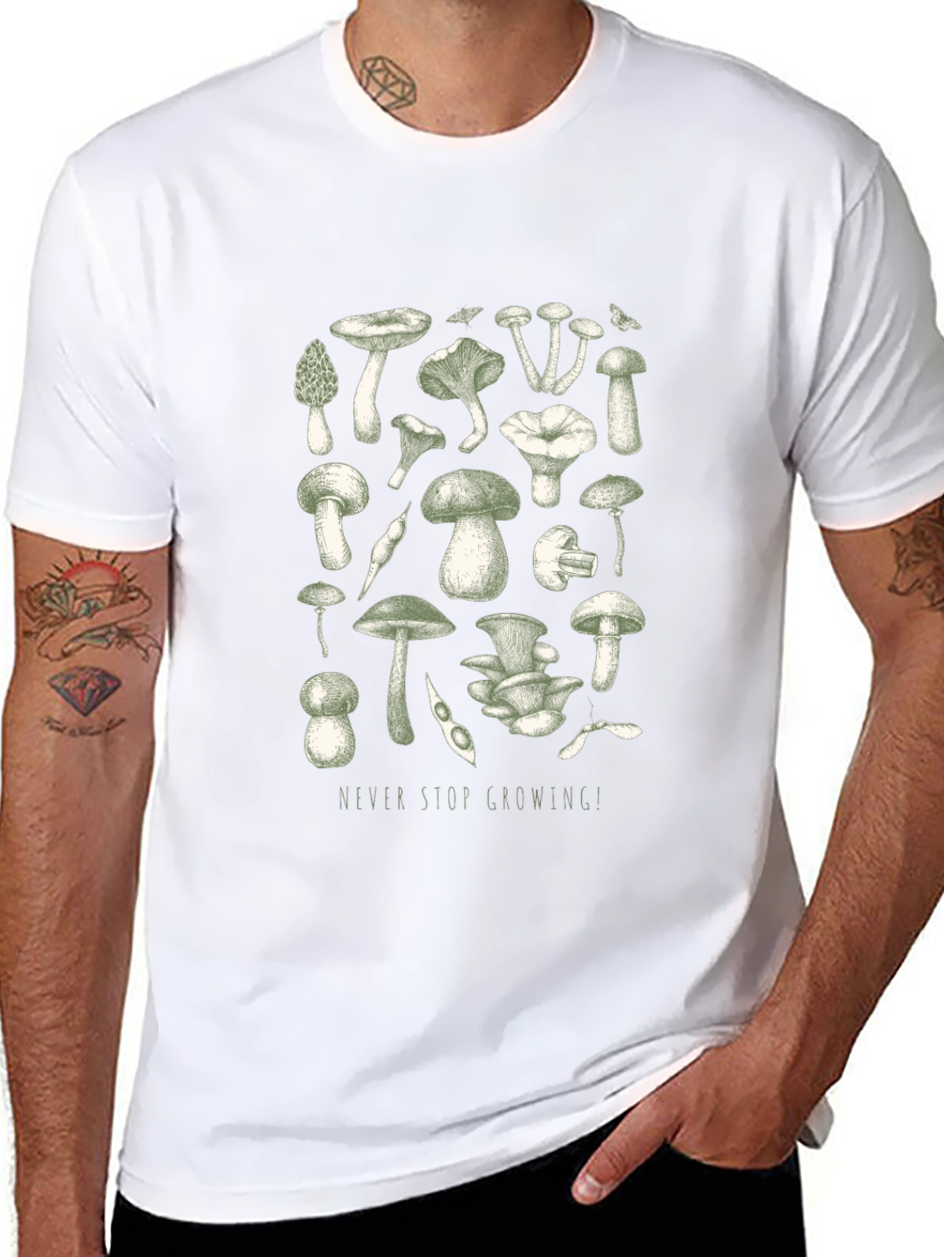 Mushroom Print Graphic Tee