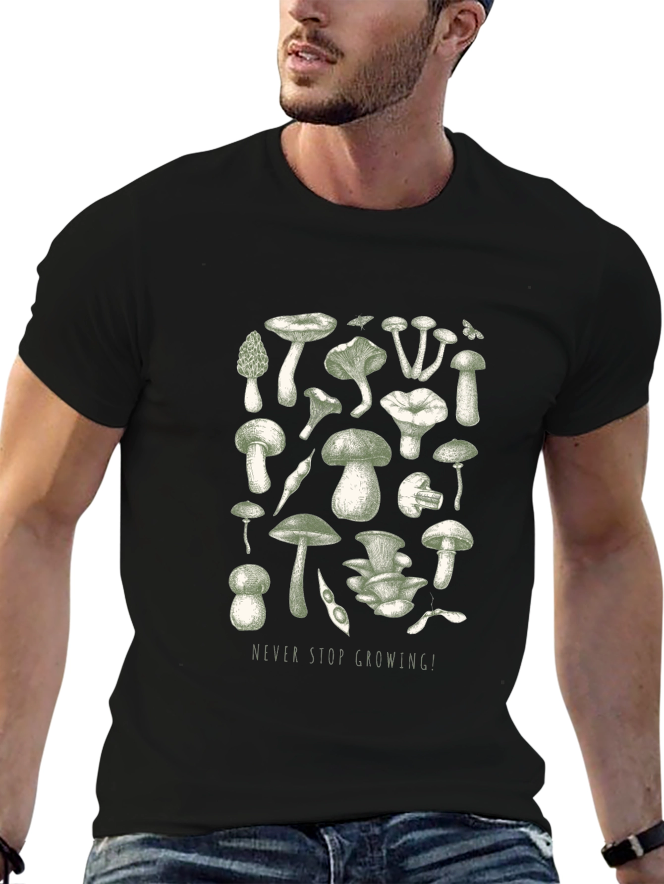 Mushroom Print Graphic Tee