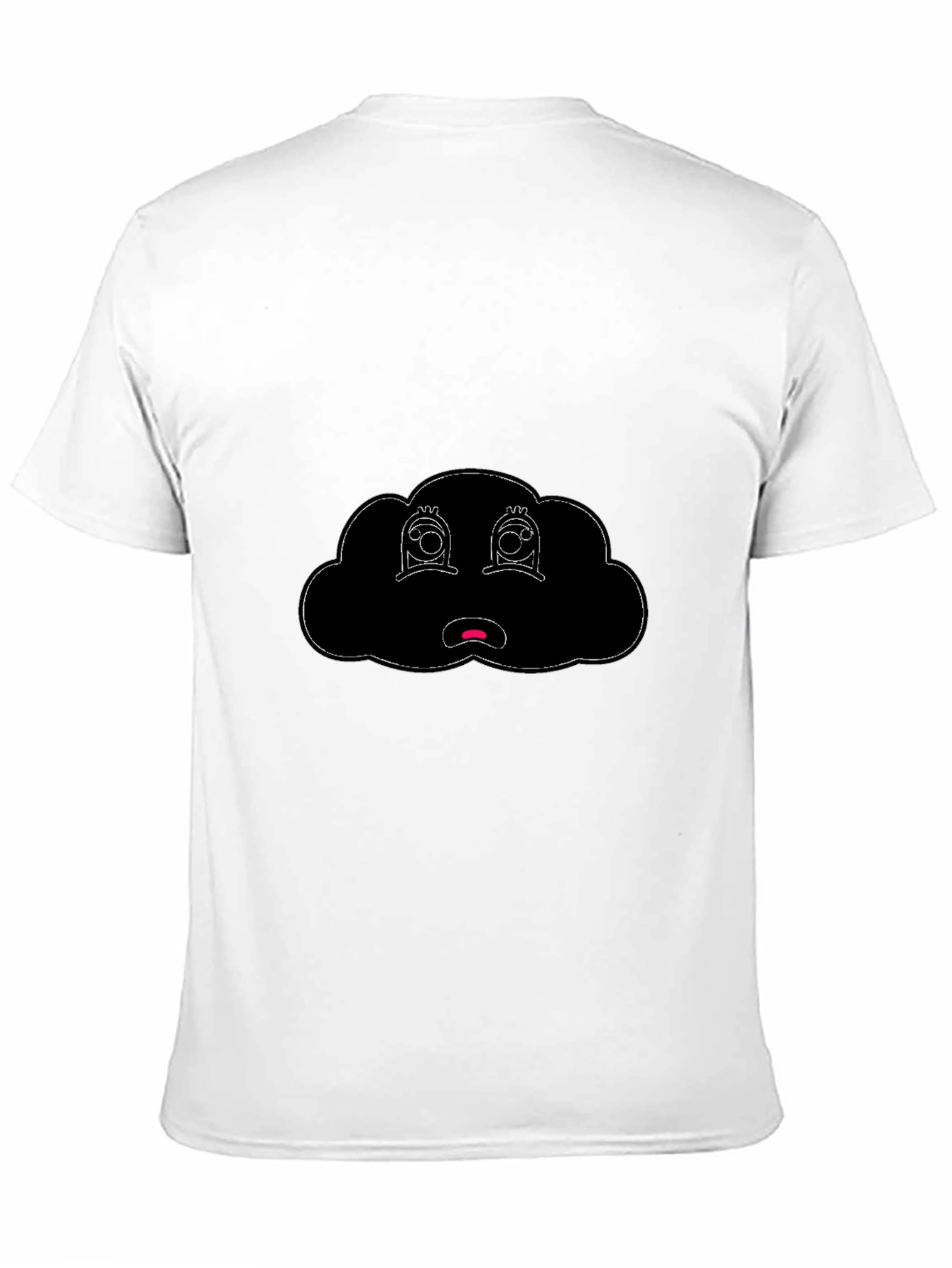 Sad Cloud Graphic Tee - Black Cotton Blend T-Shirt