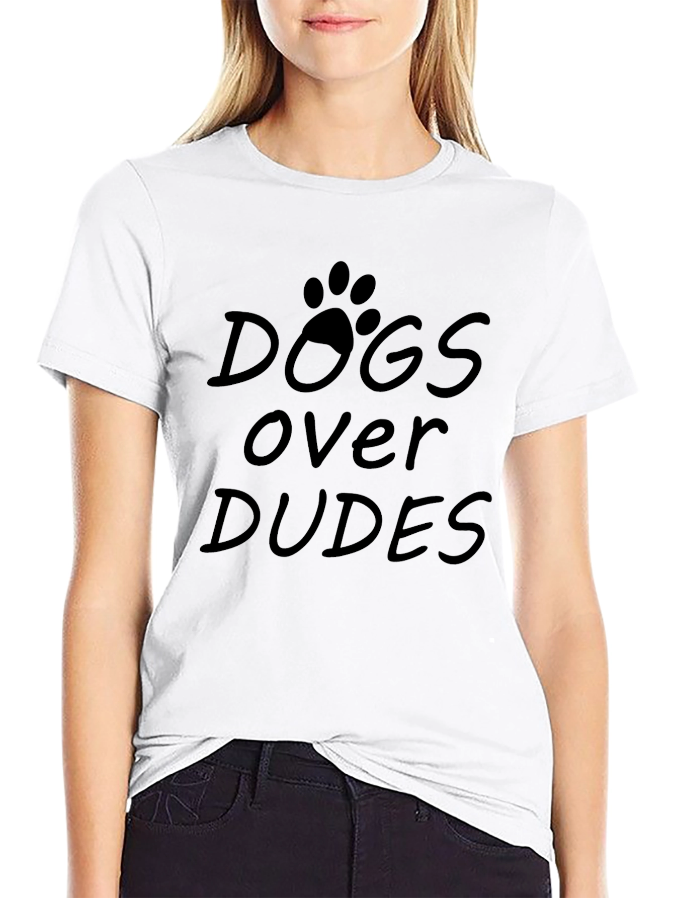 Dogs Over Dudes T-Shirt - Black Casual Style